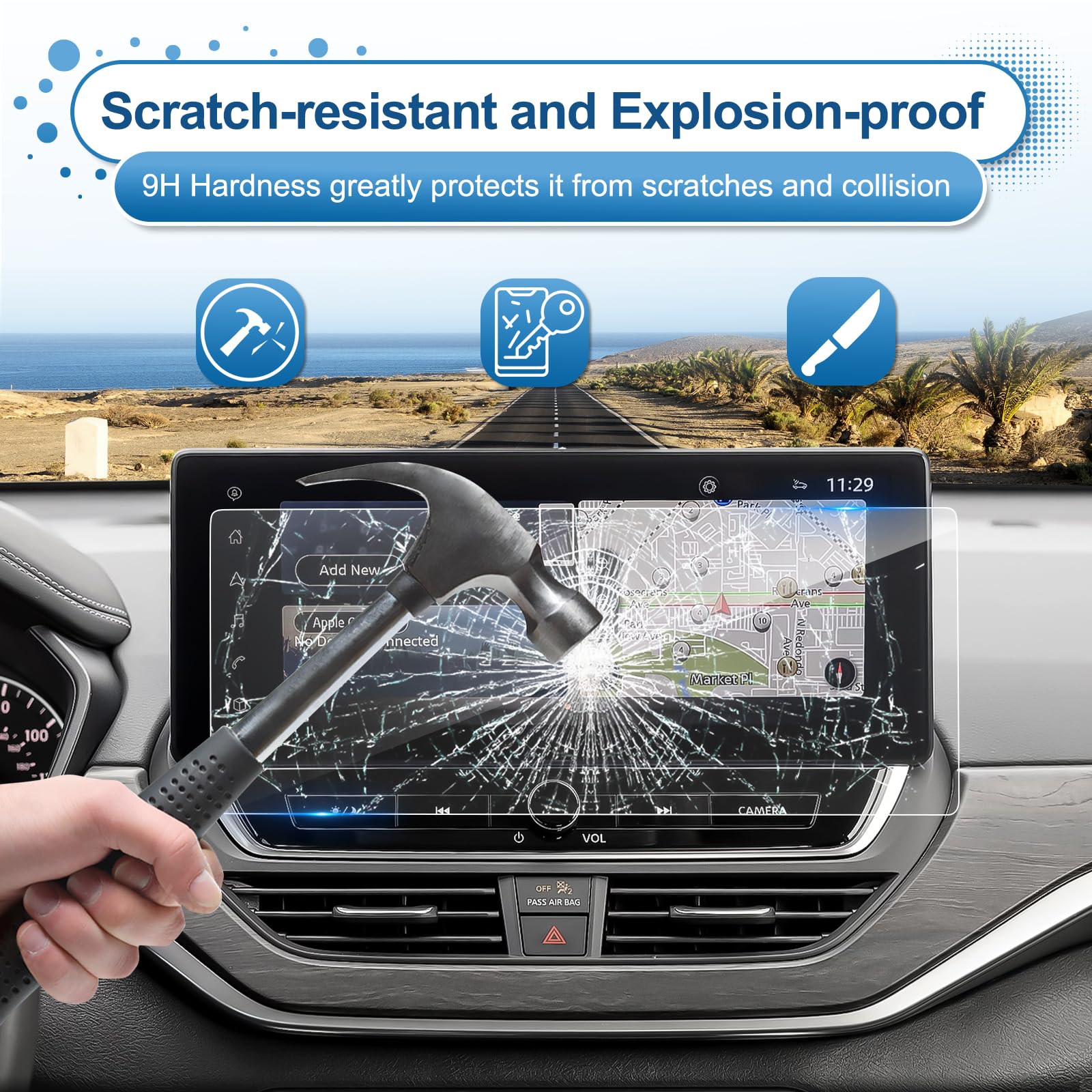 Coleya (Updated) 2023 2024 2025 Altima Screen Protector For Nissan Altima (Sl/Sr Vc Turbo/Sv/Sr) 12.3 Inch Color Display, 9H Tem