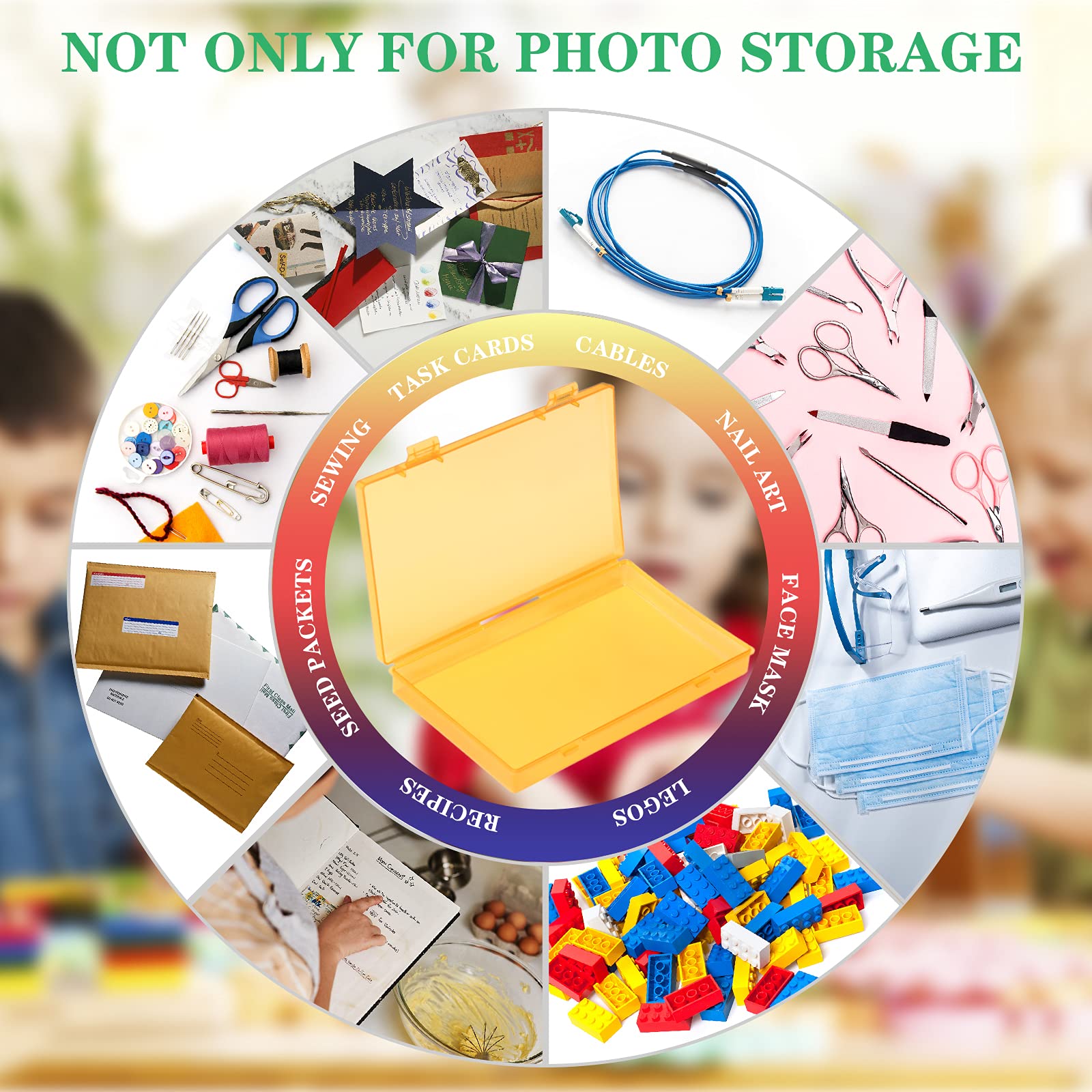 Photo Storage Box 4X6, 18 Inner Photo Case Large Photo Organizer Acid Free Photo Box Storage Photo Keeper Photo Storage Case, Pl