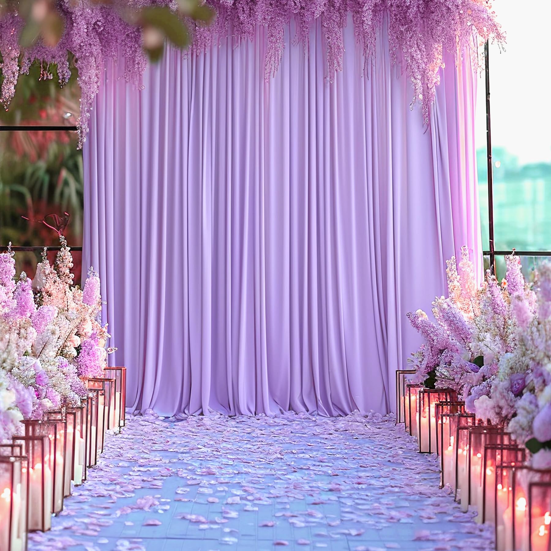 10Ft X 10Ft Lavender Backdrop Curtains Panels For Parties Wrinkle Free Fabric Purple Backdrop Drapes Decorations Cloth For Baby