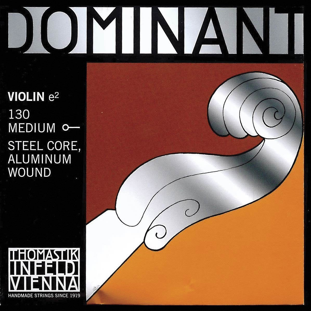 Thomastik Dominant 4/4 Violin E String - Medium Gauge Aluminum-Steel with Ball End for Rich Tone