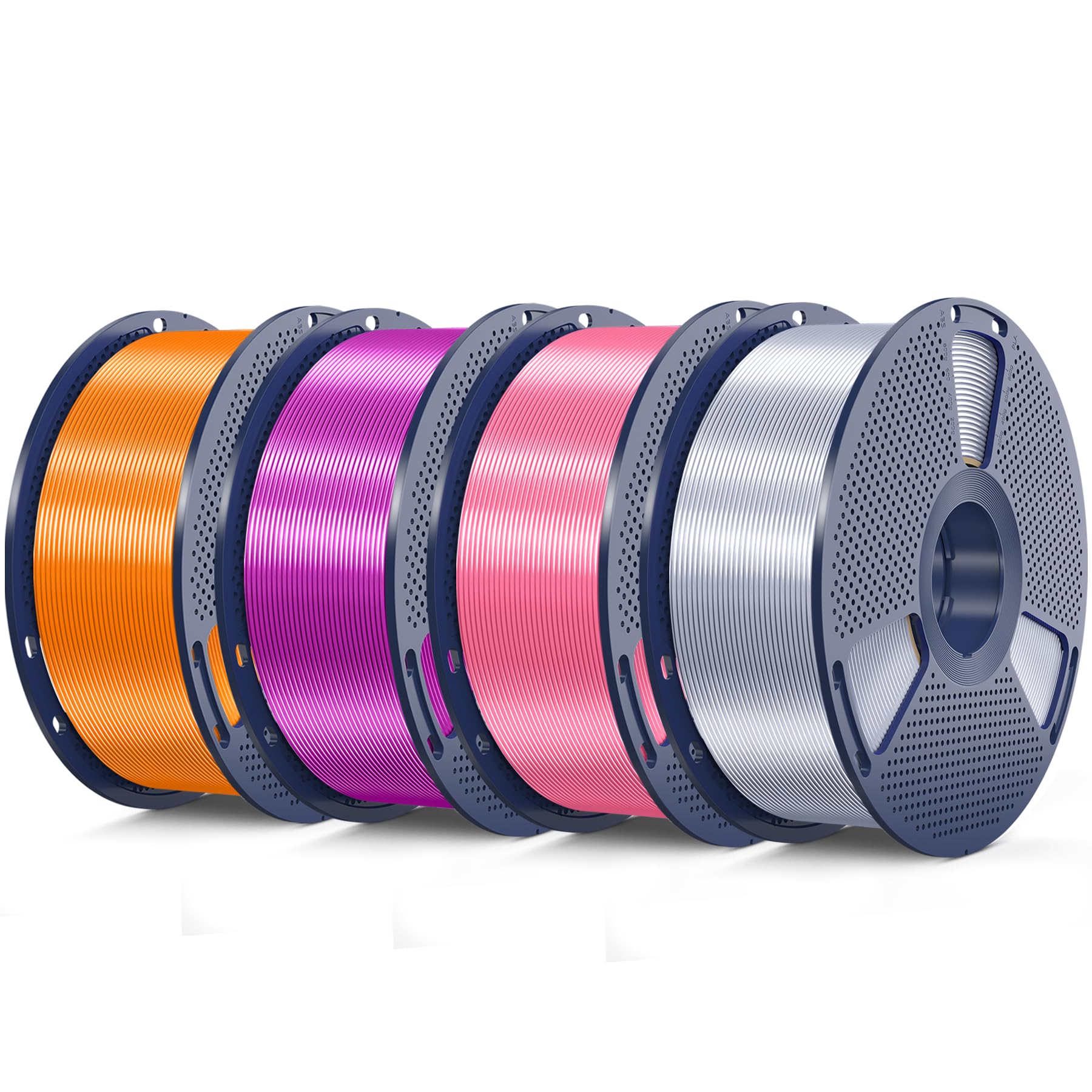 SUNLU Silk PLA Filament 4KG, Smooth Silky Surface, Silk 3D Filament 1.75mm, Dimensional Accuracy +/- 0.02mm, 1kg Spool(2.2lbs), 