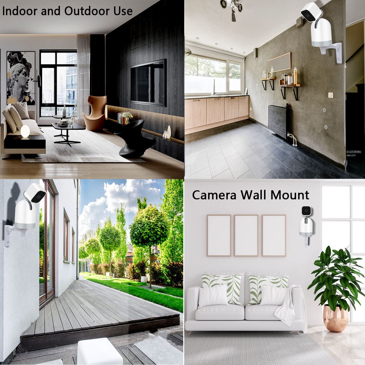 Tekcam Camera Wall Mount Compatible With Wyze Cam Pan V3, Blink Mini Pan Tilt, Wyze Battery Cam Pro, 180�Adjustable Security Camera Ceiling Mount, Corner Camera Mount, Drill Installation, 2 Pack