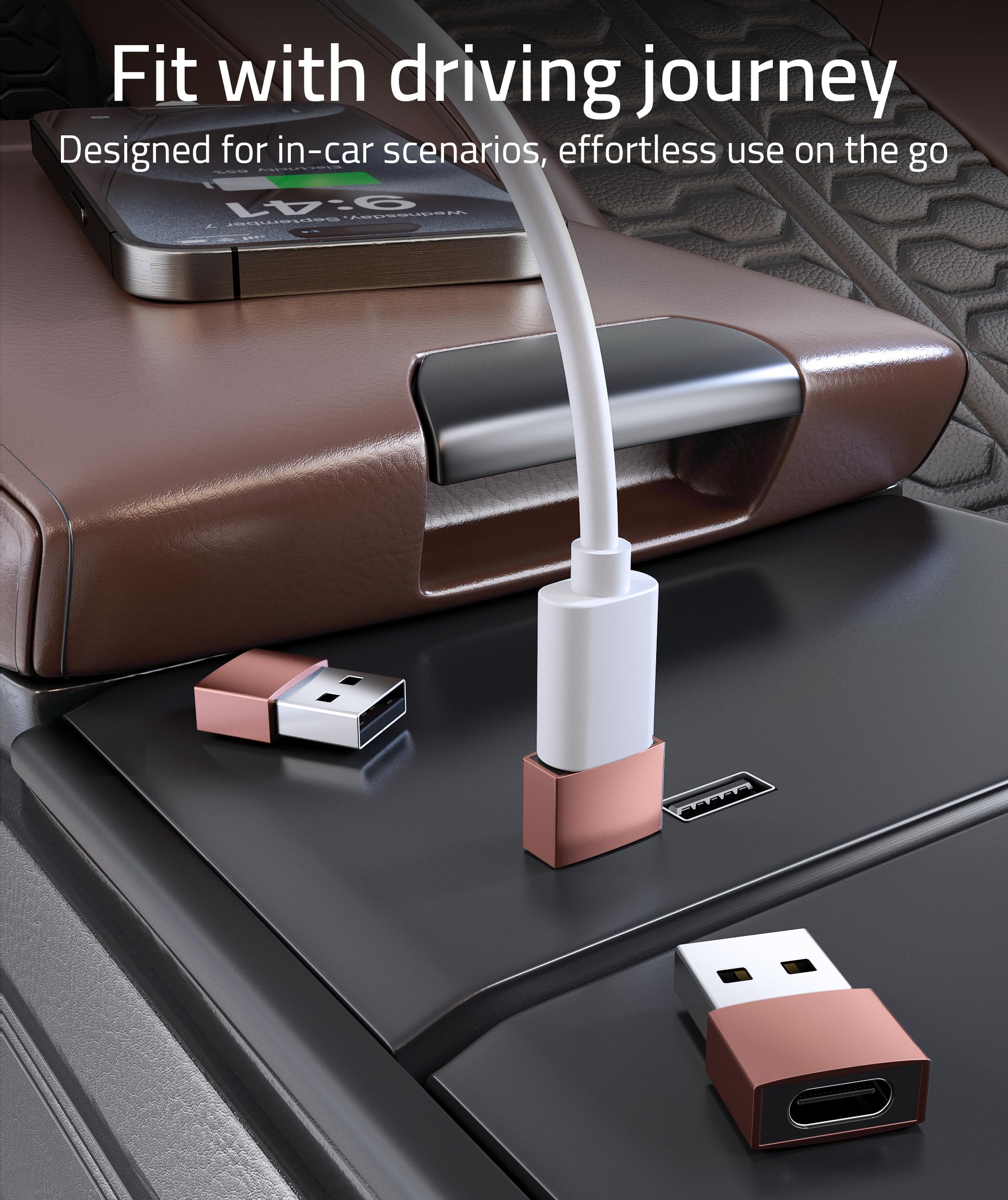 Syntech Usb C Female To Usb A Male Adapter 3 Pack, Type C Charger Cable Power Adapter Compatible With Ipad Air 6, Iphone 16/15/1