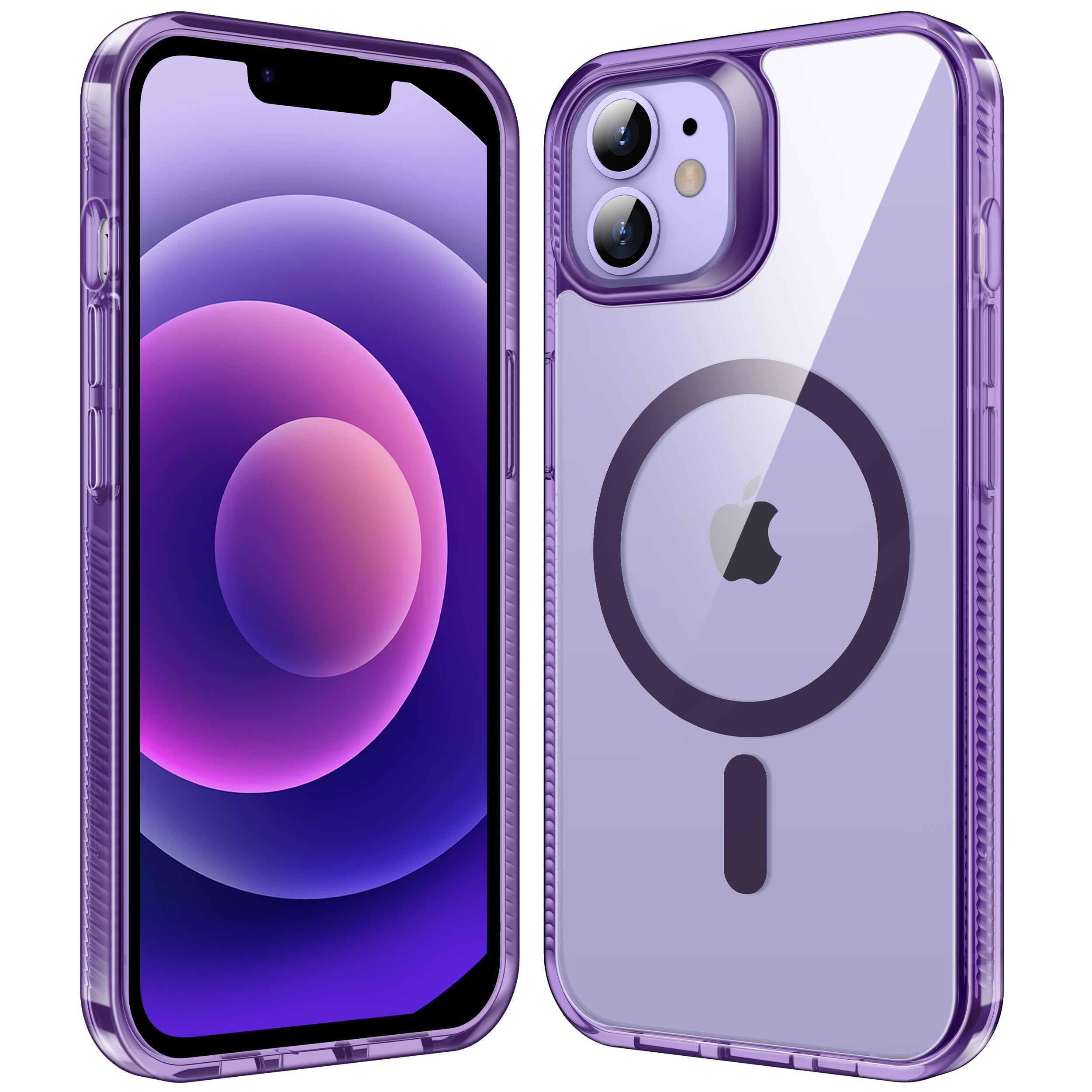 Supdeal Magnetic Clear Case for iPhone 12/12 Pro, [Compatible with MagSafe] [Non Slip Bumper & Not Yellowing] Military Grade Sho