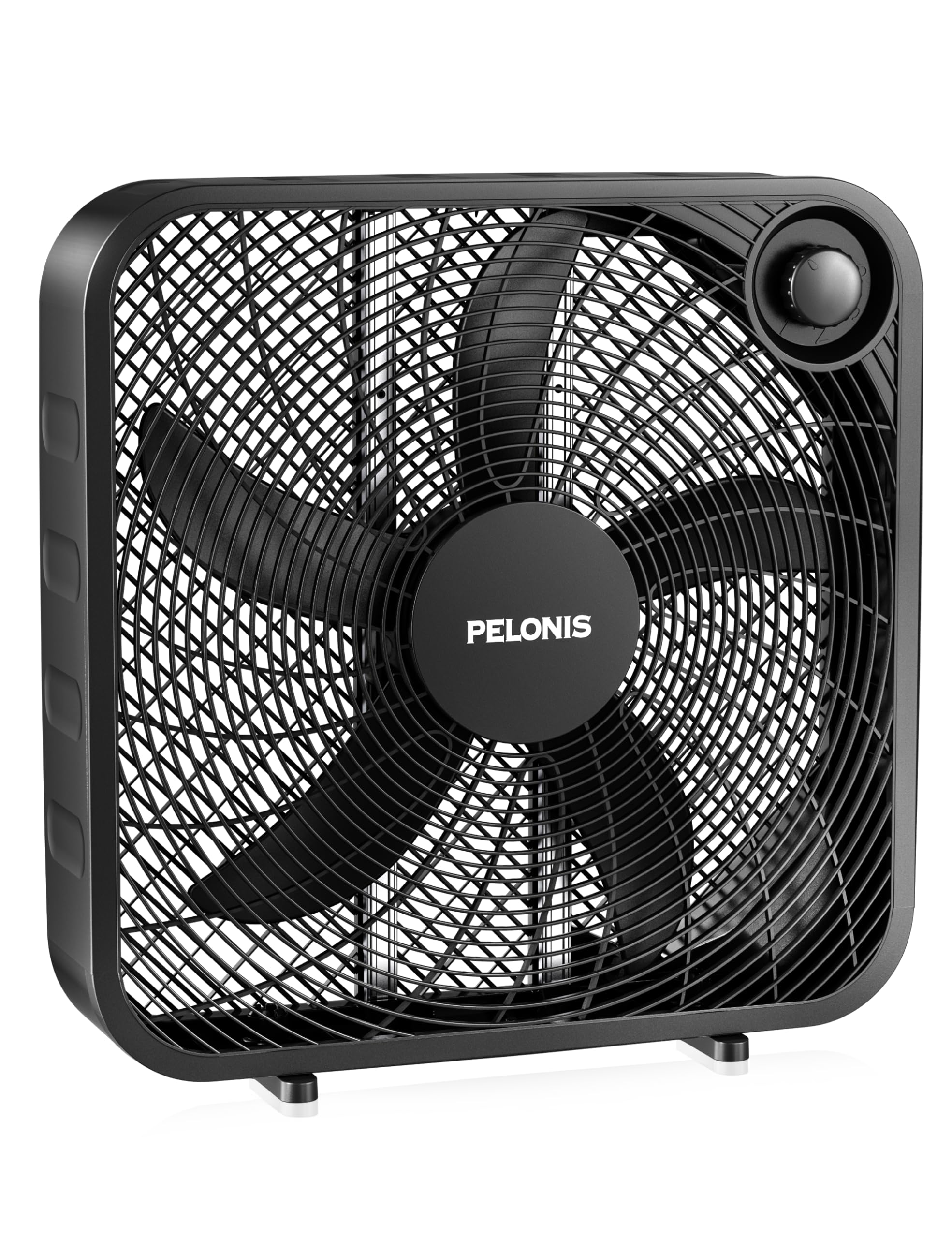PELONIS 20 Inch Box Fan - 3 Speeds, Window Fans, Floor or Tabletop, 25ft/s, 2025 Upgraded, Superior Air Throw (2295 CFM), Lightw
