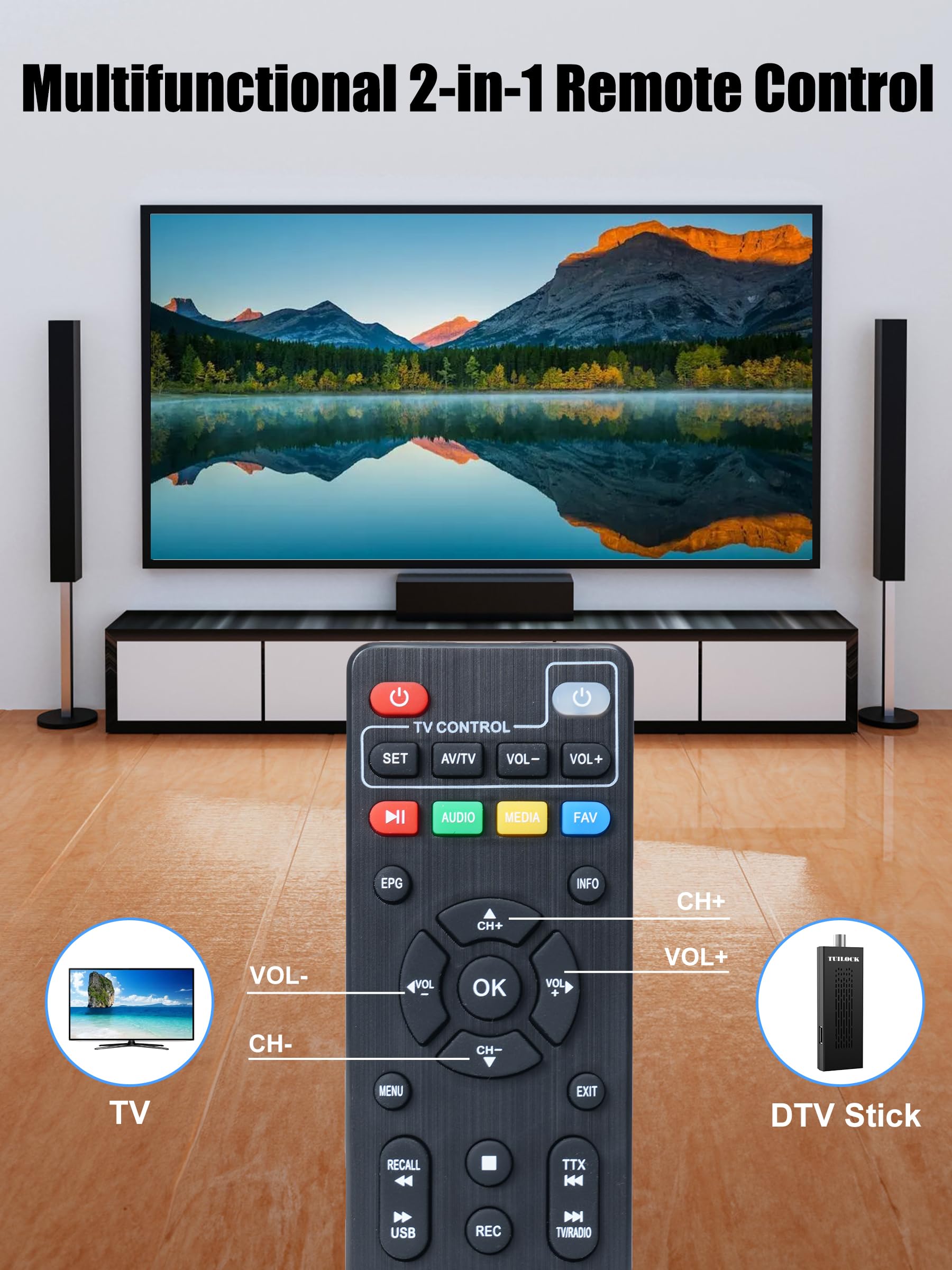 Digital Converter Box For Tv, Newest Atsc Tv Tuner Hidden Behind Tv, Recording&Playback Tv Tuner, 1080P Hdmi Output, Timer Setti