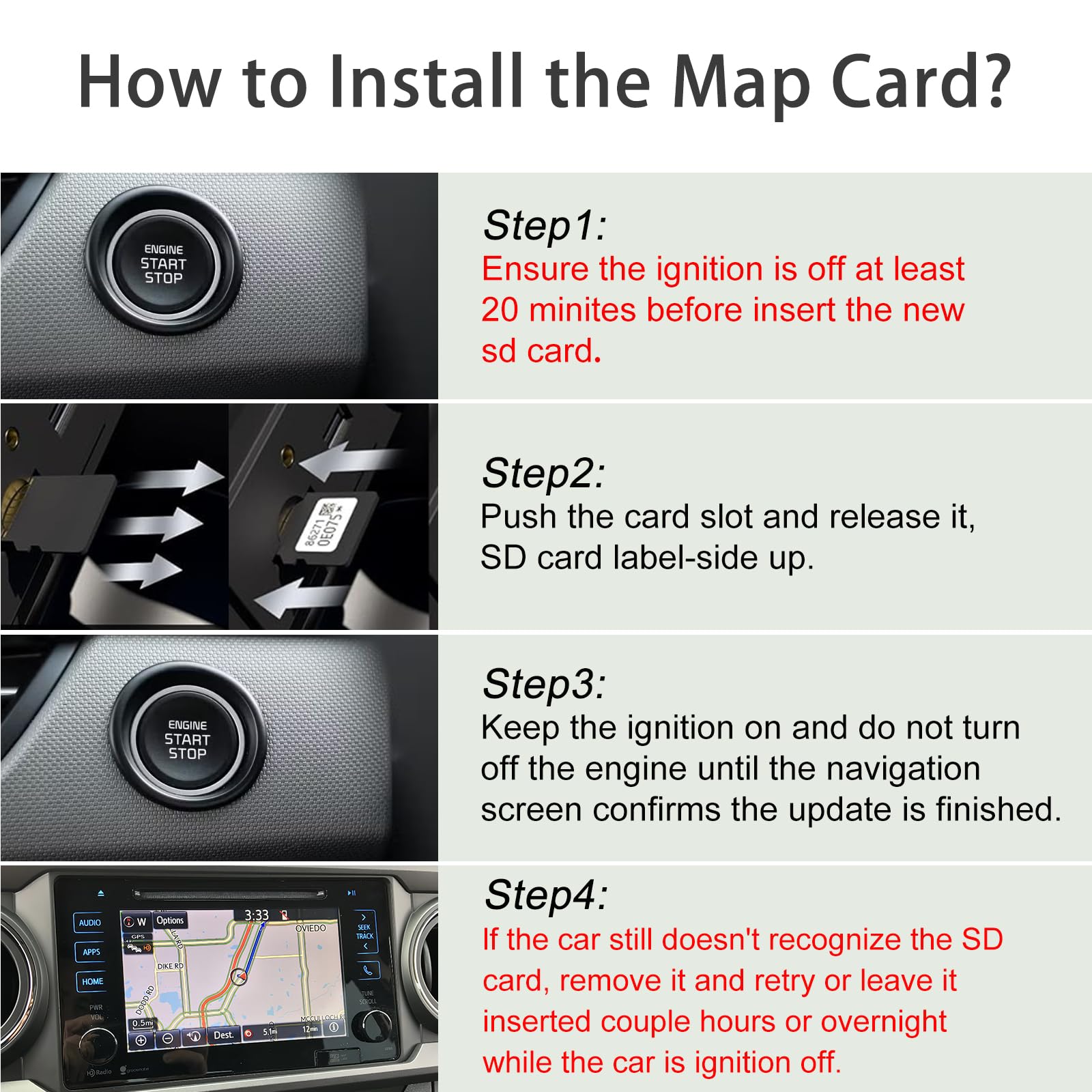 Navigation Sd Card Update Gps Map System Compatible With Toyota 4Runner Avalon Camry Corolla Highlander Prius Sequoia Sienna Tac