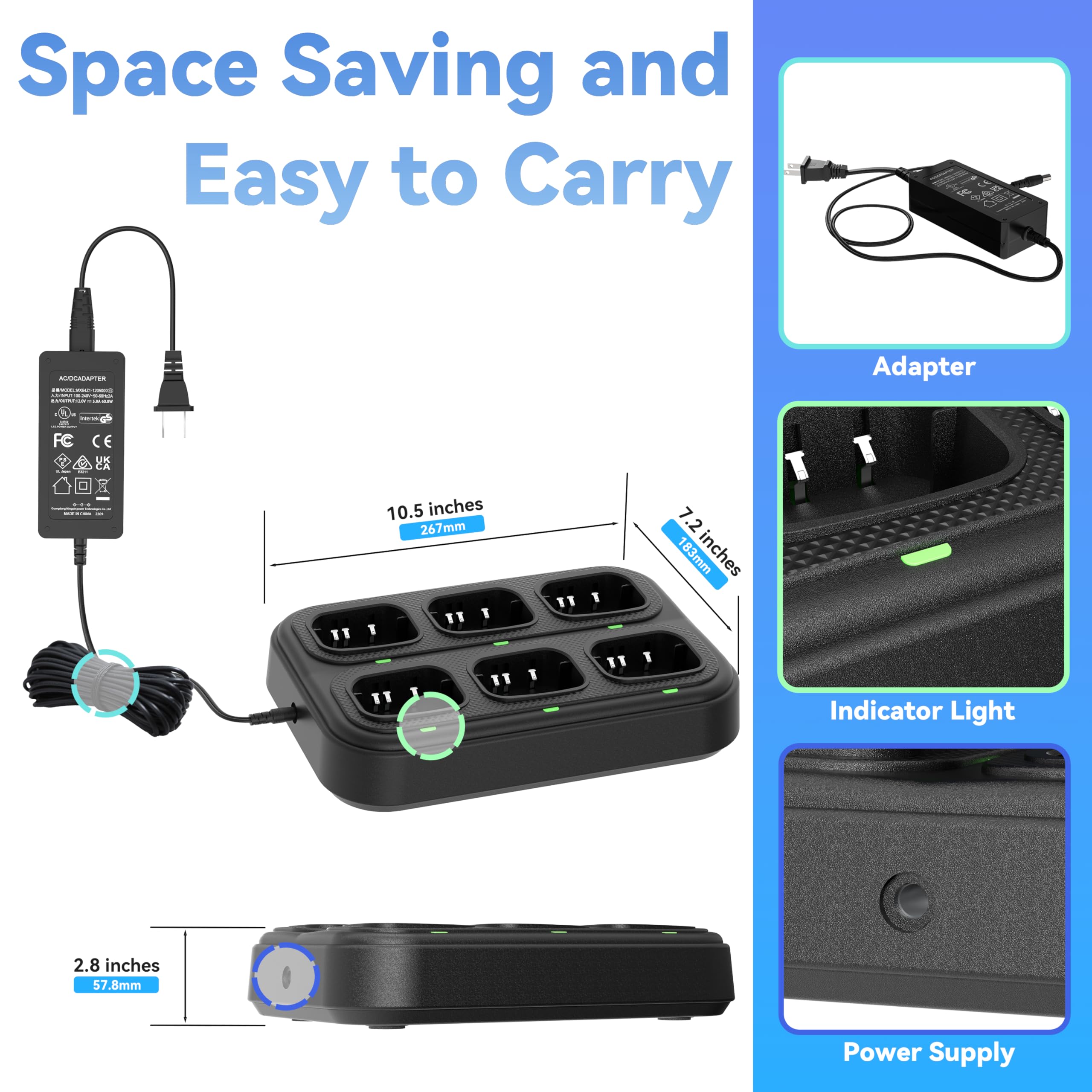 Samcom Fpcn30A Radios Walkie Talkies Long Range Business Commercial Programmable Uhf 2 Way Radios Two-Way Radio(6 Pack) With 6 W