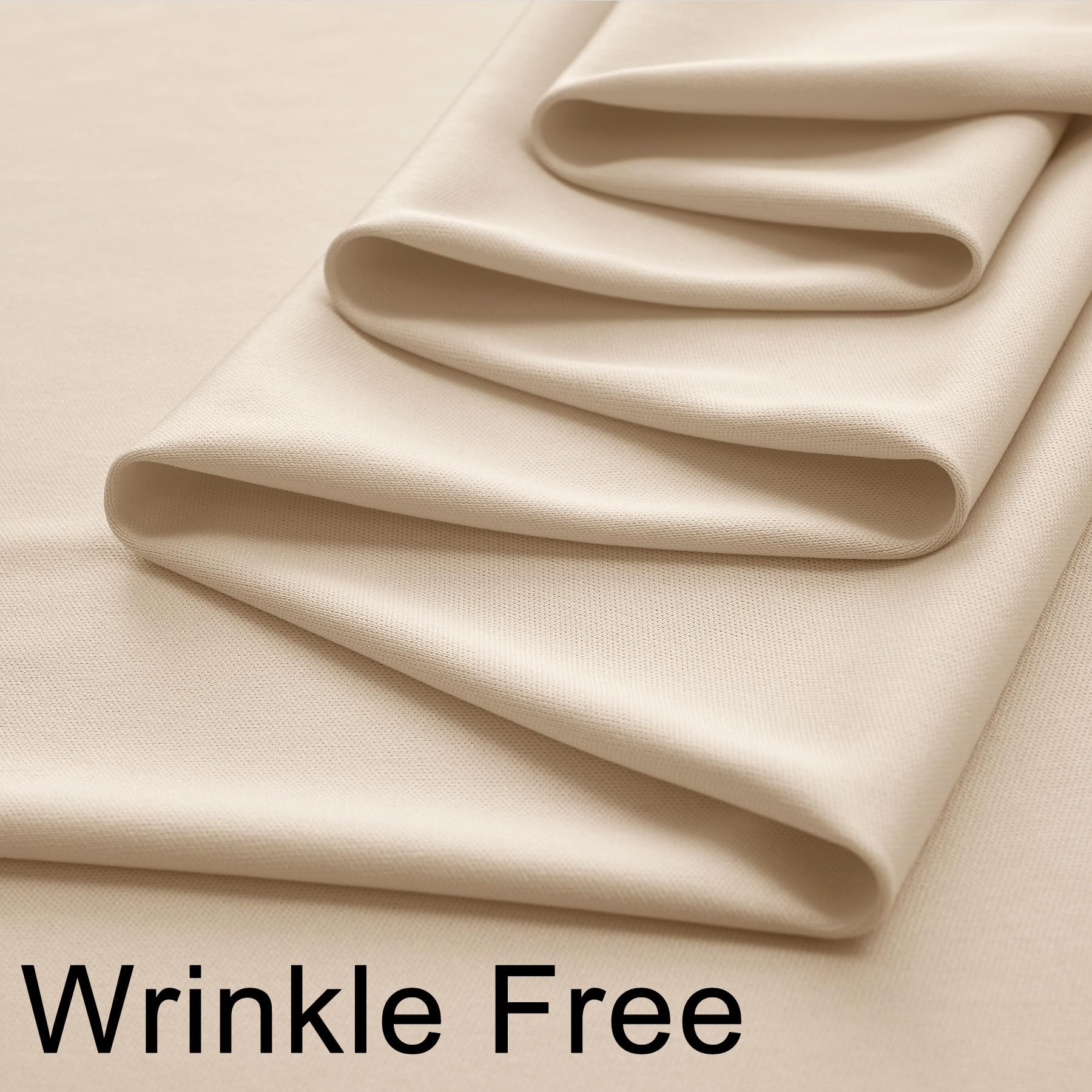 10Ft X 8Ft Wrinkle Free Beige Backdrop Curtains For Parties, Thick Fabric Photo Backdrop Drapes For Weddings Photography Birthda