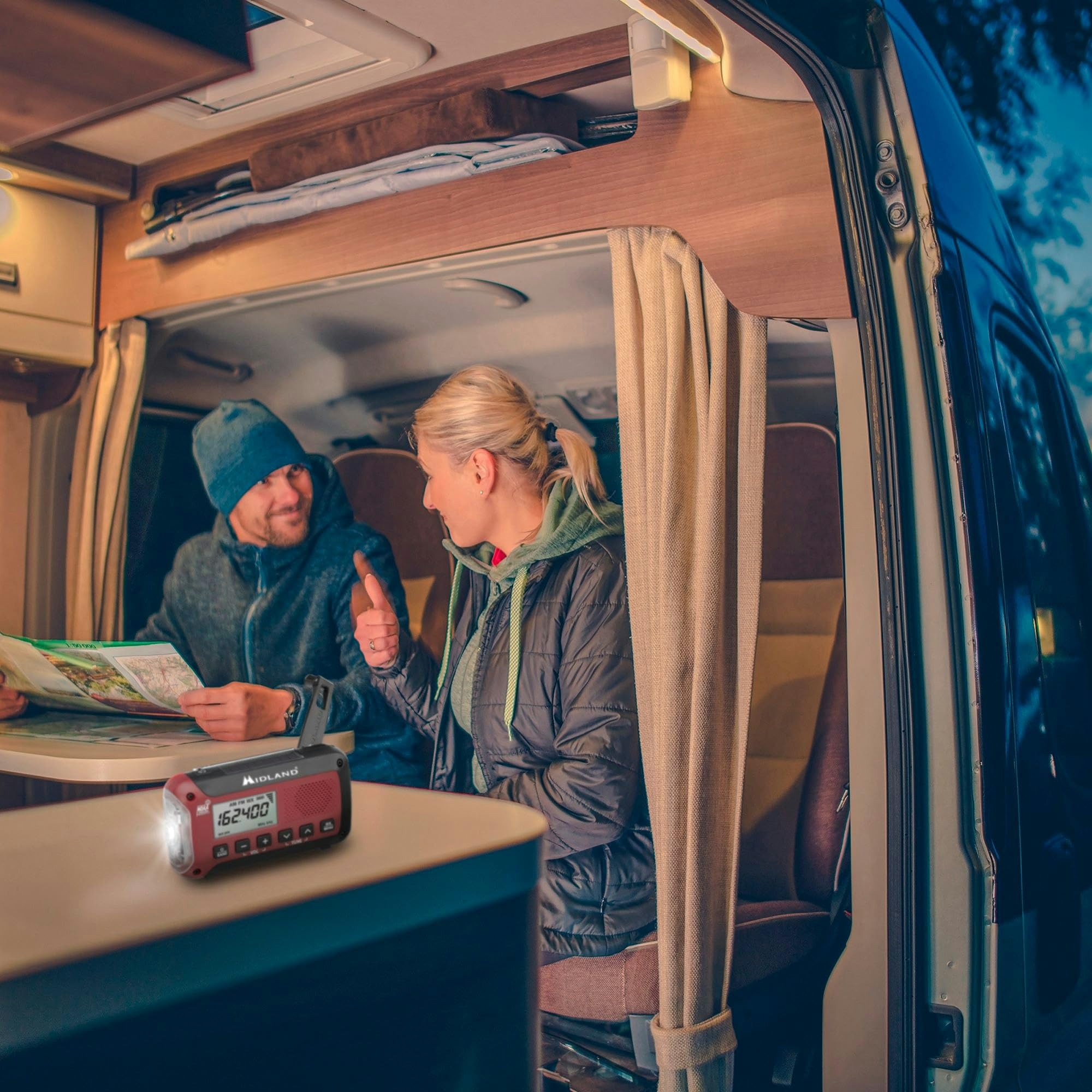 Midland Er50 Emergency Radio With Weather Alert And Flashlight   Hand Crank Or Solar Power Noaa Weather Radio For Home Or Travel With Am/Fm Tuner