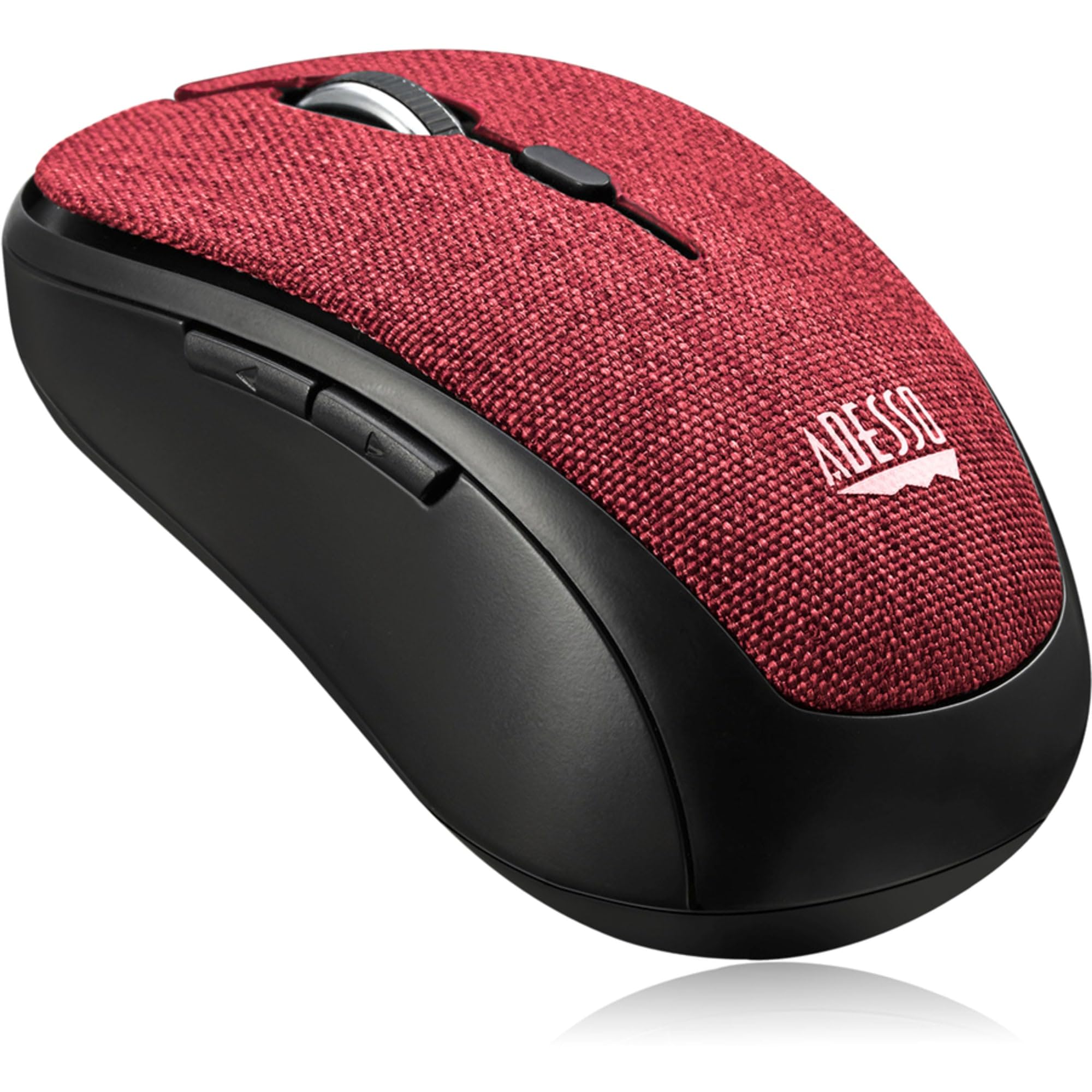 Adesso Imouse S80R 2.4Ghz Fabric Wireless Red Fabric Mini Optical Mouse, 5 Button, Red