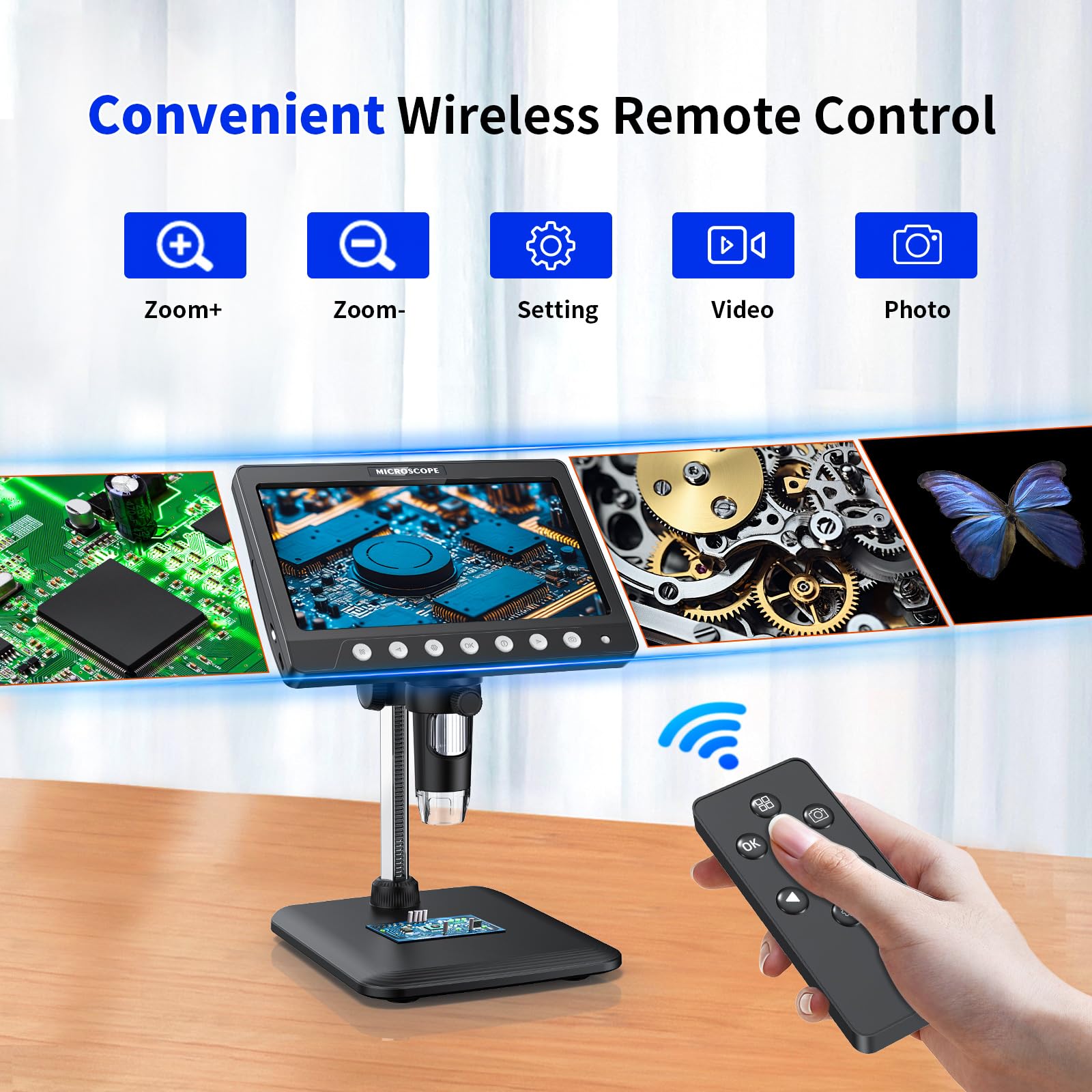 Winwend Digital Microscope For Adults Kids   7'' Hd Ips Coin Microscope For Error Coins With Screen | 1200X Soldering Microscope