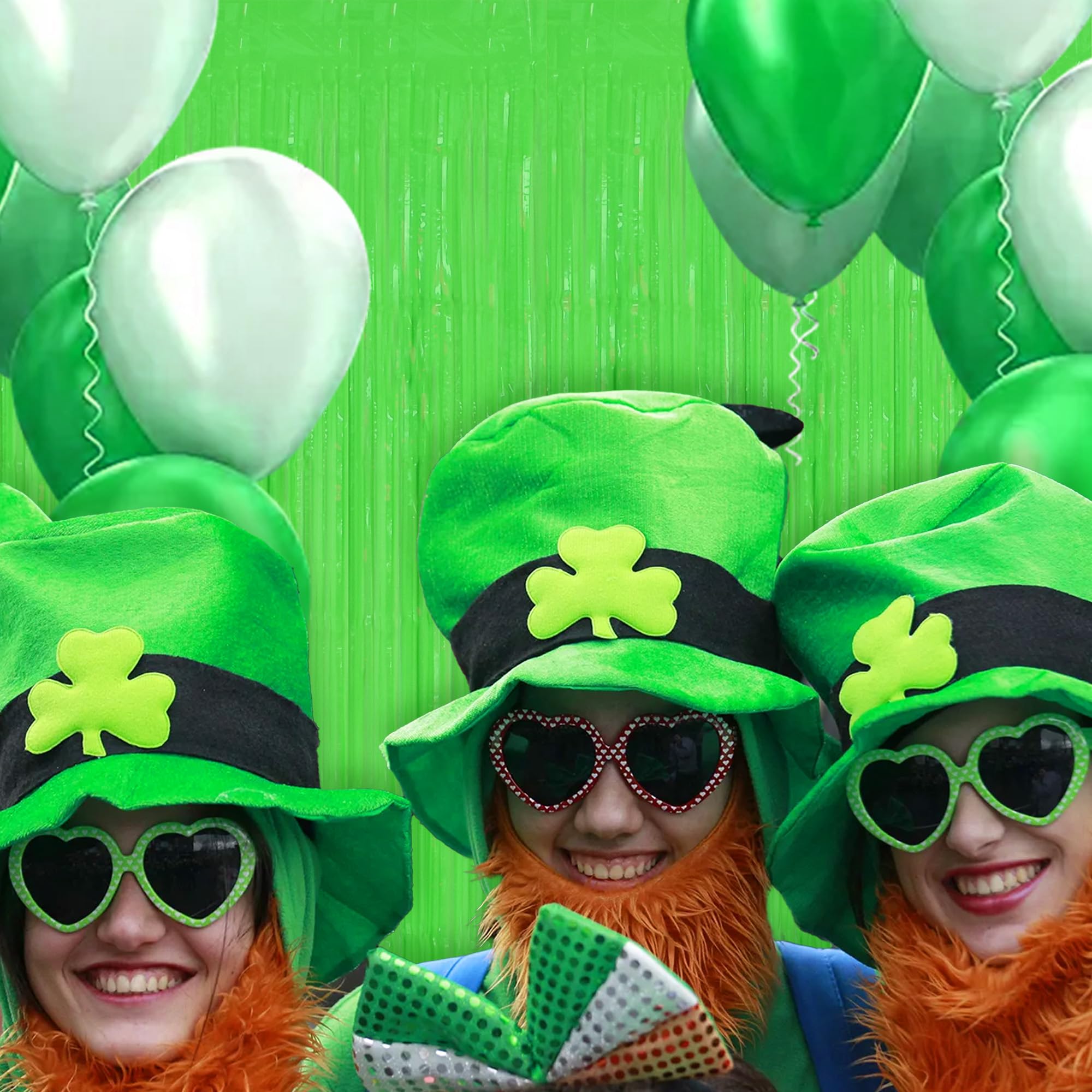 Beishida 2Pcs Green Door Streamer Fluorescent Blue Backdrop Blue Foil Fringe Curtains Tinsel For Birthday Baby Shower Halloween