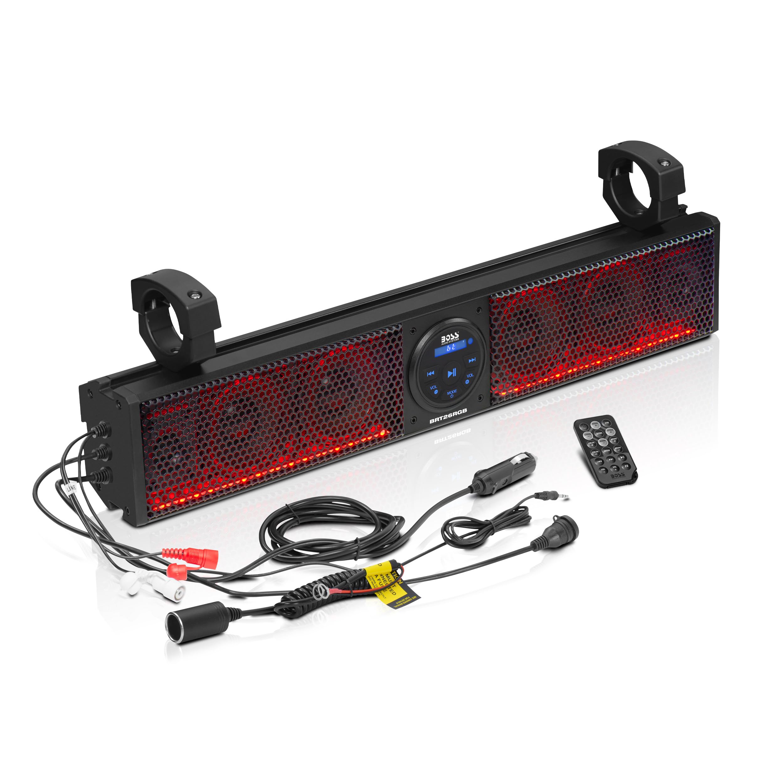 Boss Audio Systems Brt26Rgb Atv Utv Sound Bar   26 Inches Wide, 4 Inch Speakers, 1 Inch Tweeters, Ipx5 Weatherproof, Bluetooth,