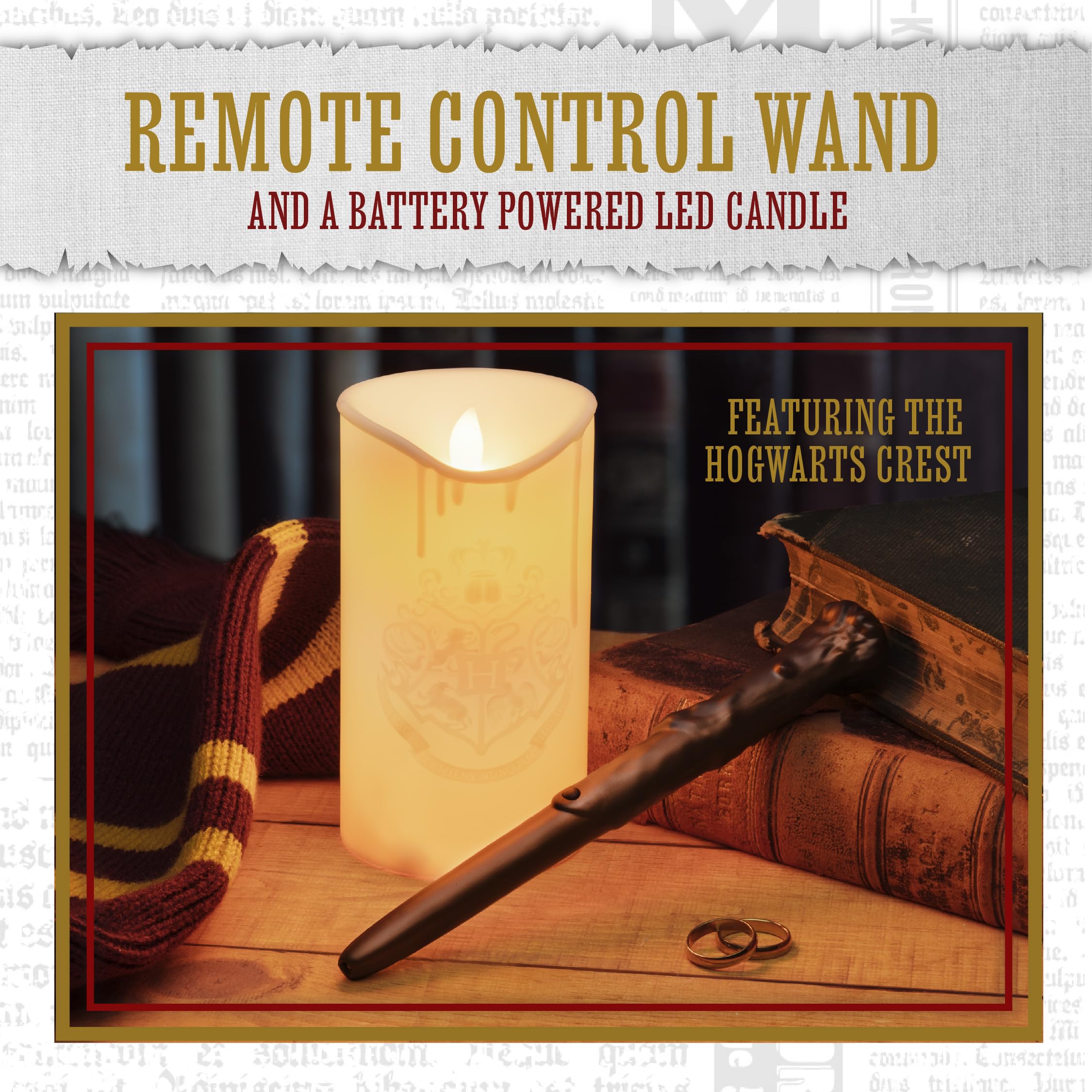 Paladone Harry Potter Hogwarts Led Candle With Wand Remote   Officially Licensed Wizarding World Merchandise, Great Hall Battery