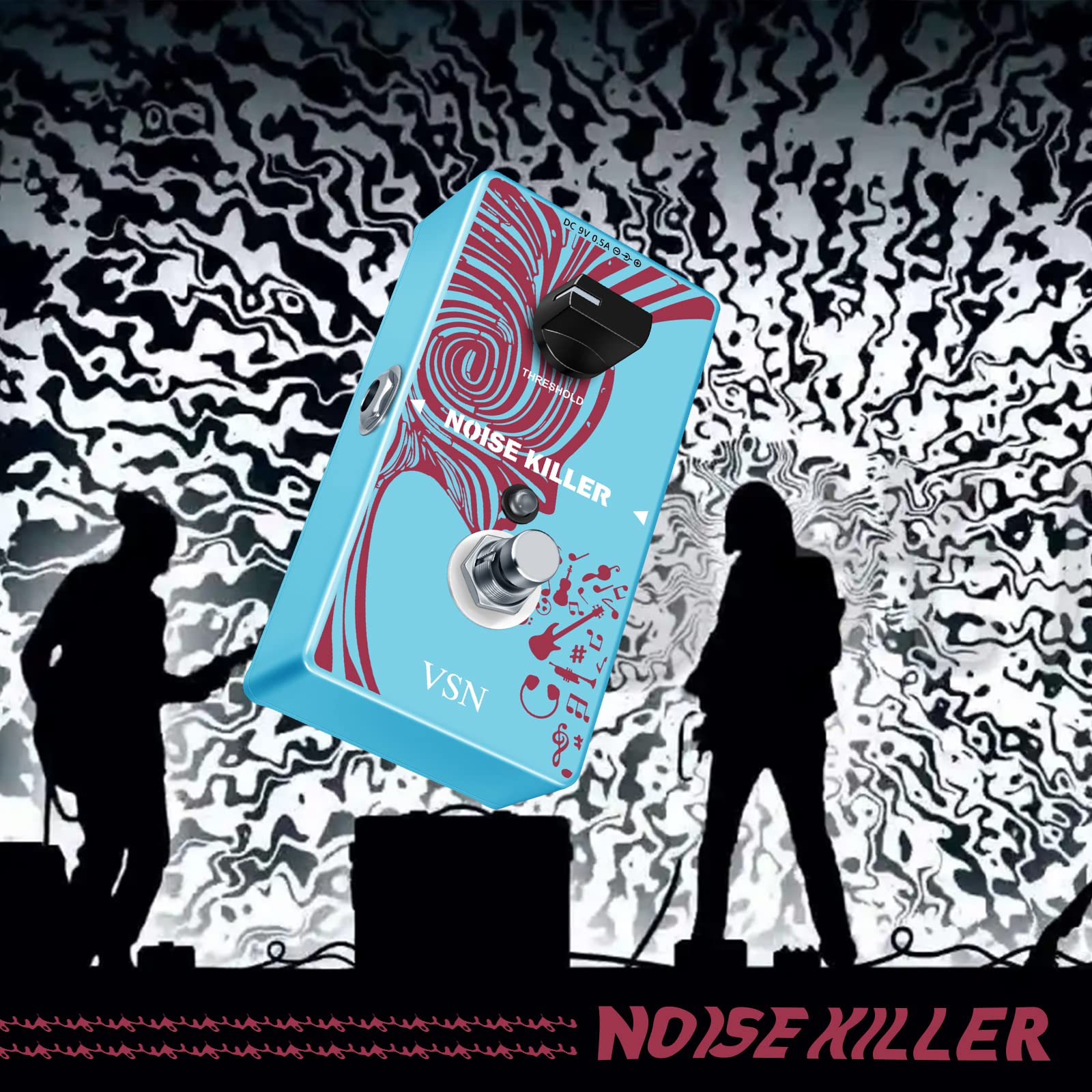 Vsn Noise Gate Pedal, Noise Killer Guitar Pedal Noise Suppressor Effect For Electric Guitar And Bass True Bypass