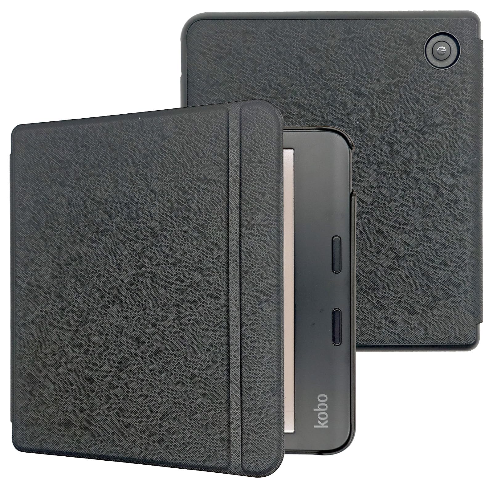 Caweet Case For Kobo Libra Colour (Model:N428, 2024 Release), Ultra Lightweight Pu Leather Shell Cover With Auto Wake/Sleep, Bla