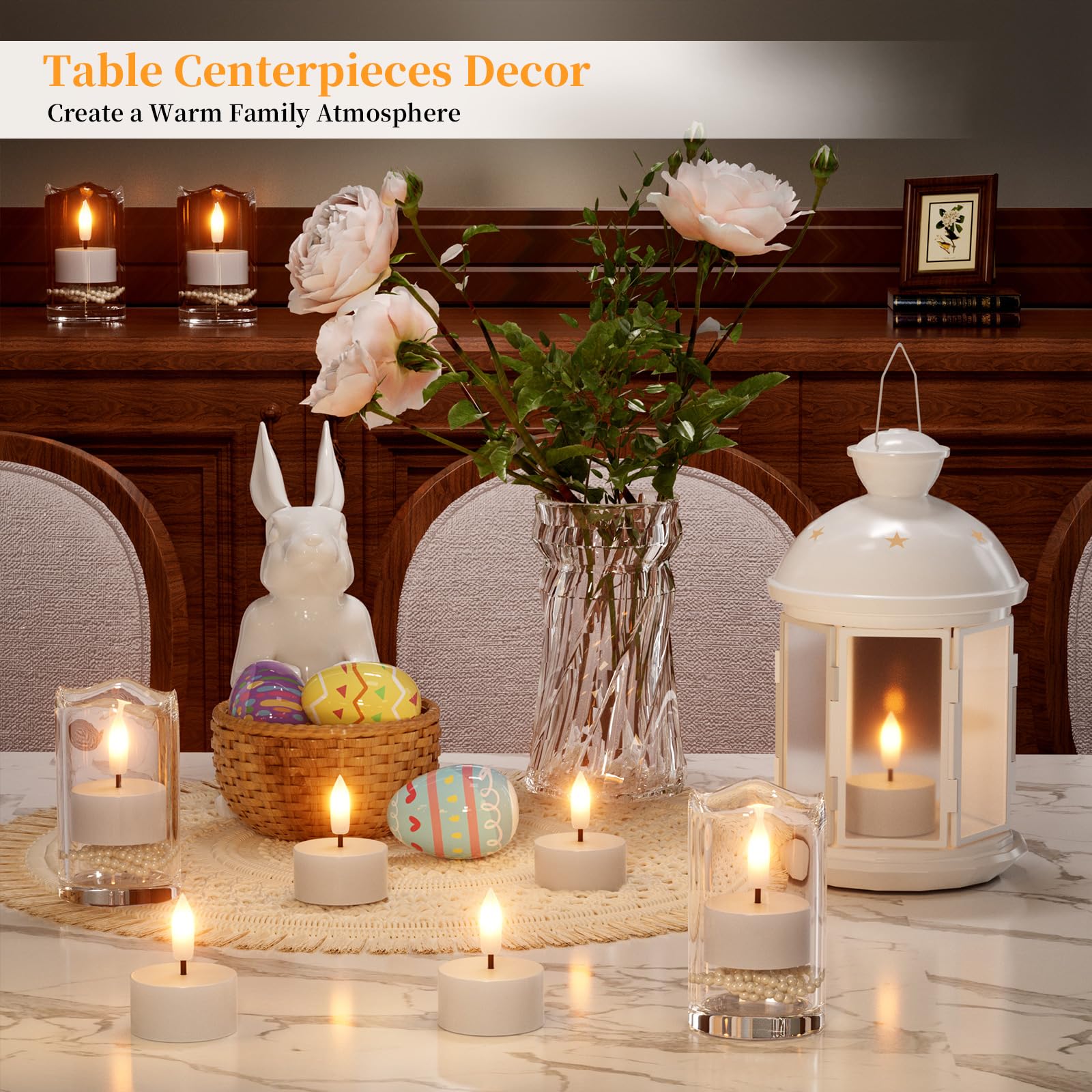 Rechargeable Flameless Tea Lights Candles With Charging Station 6Pcs Battery Tea Lights Candles With Remote & Timer Led Tealight