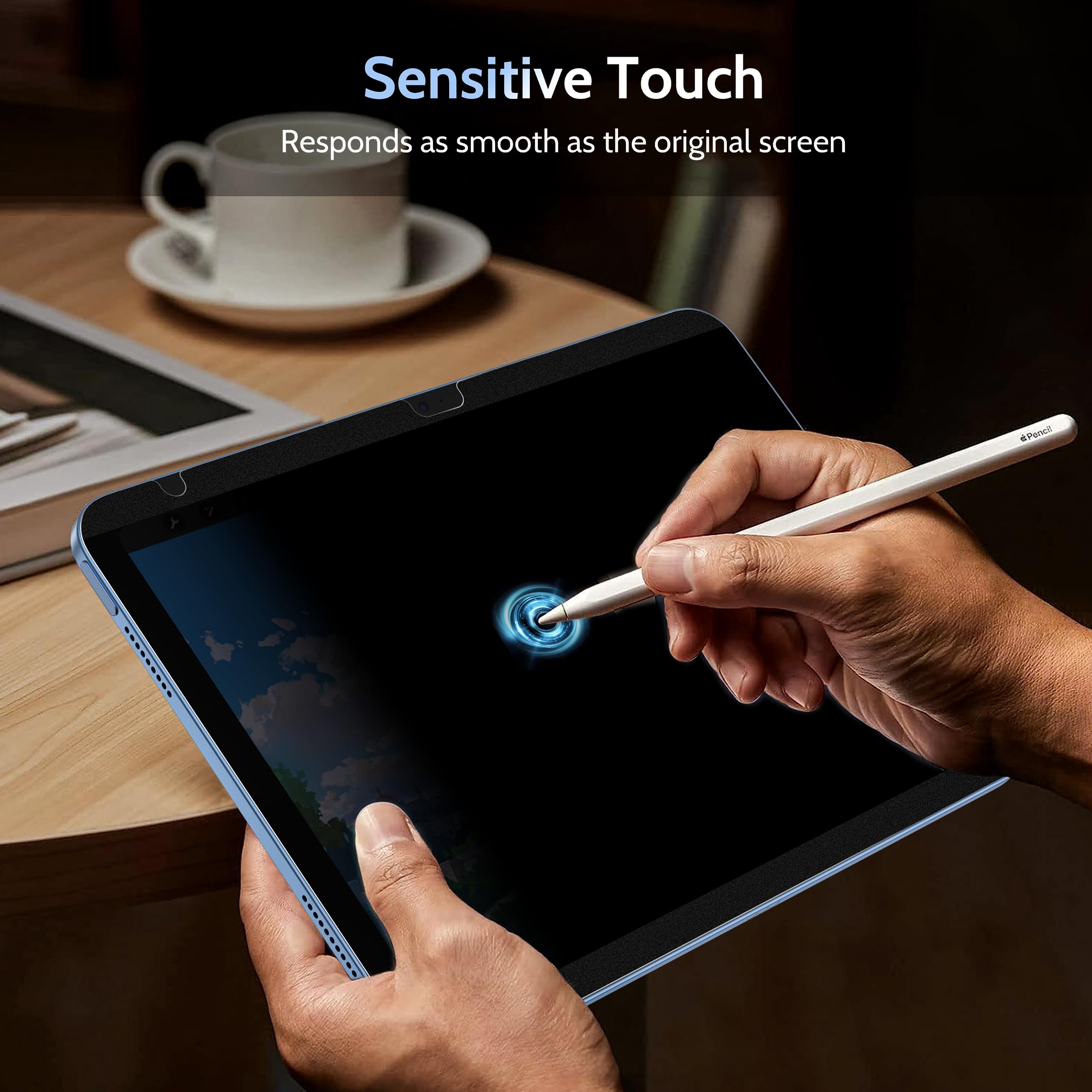 Peslv 4 Way Magnetic Privacy Screen Protector For Ipad 10Th Gen 2022 (10.9 Inch), Removable 360 Degree Spy Private Black Securit