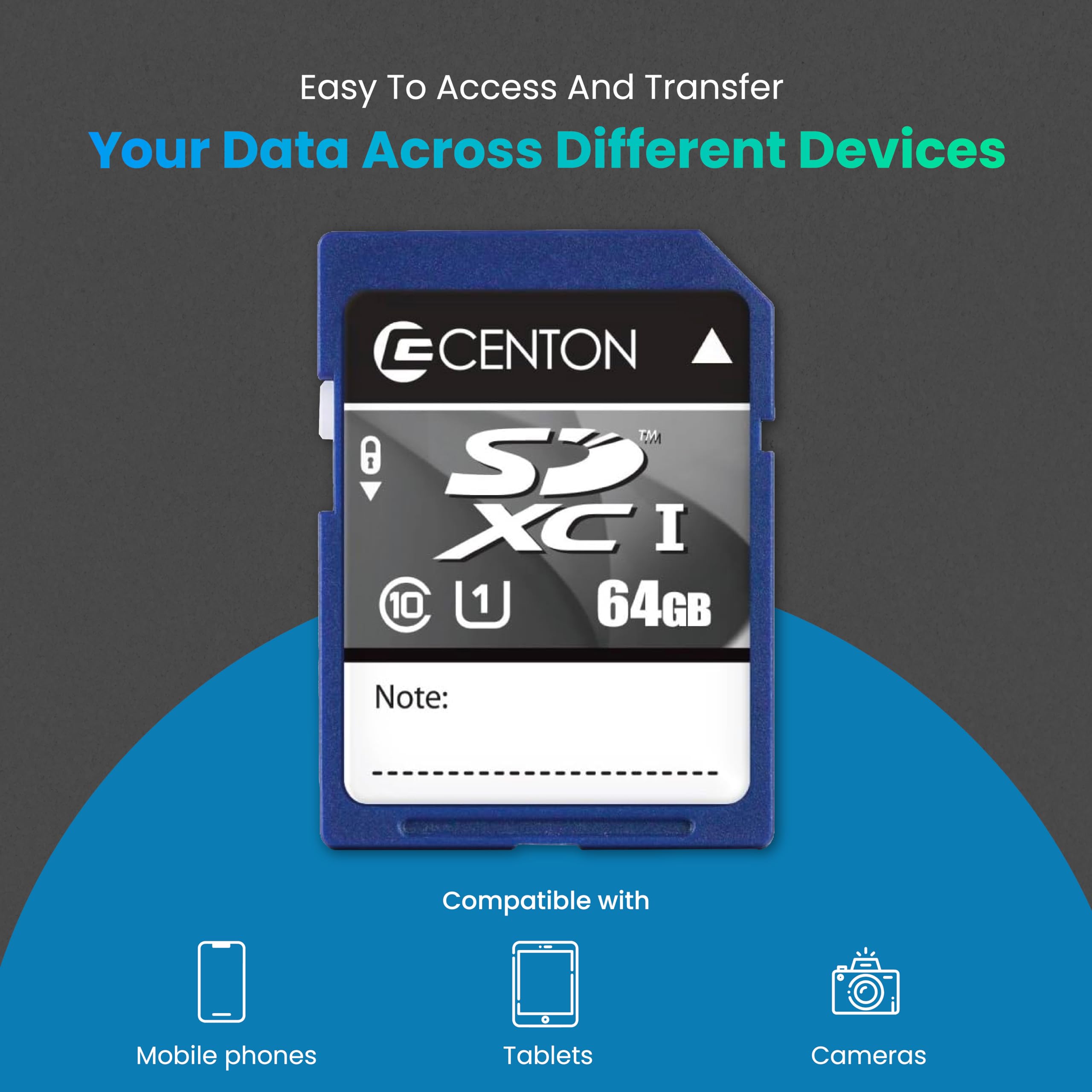 Centon Electronics Mp Essential Sdhc Card, Ultimate Memory Card For Phones, Tablets, Cameras, And More, 64Gb