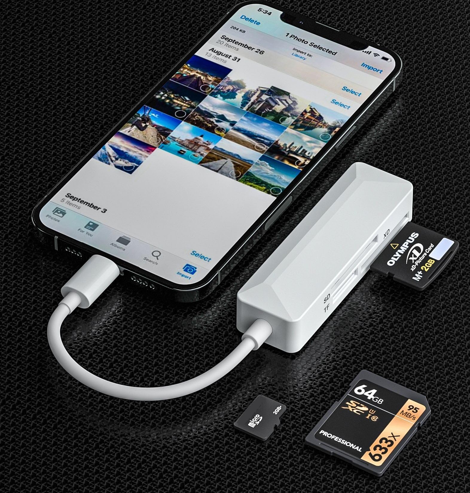 Micro Sd Card Reader For Iphone 15,[Mfi Certified] Usb Type C Memory Sd Card Reader Adapter Sd Tf Xd Picture Card Camera Viewer