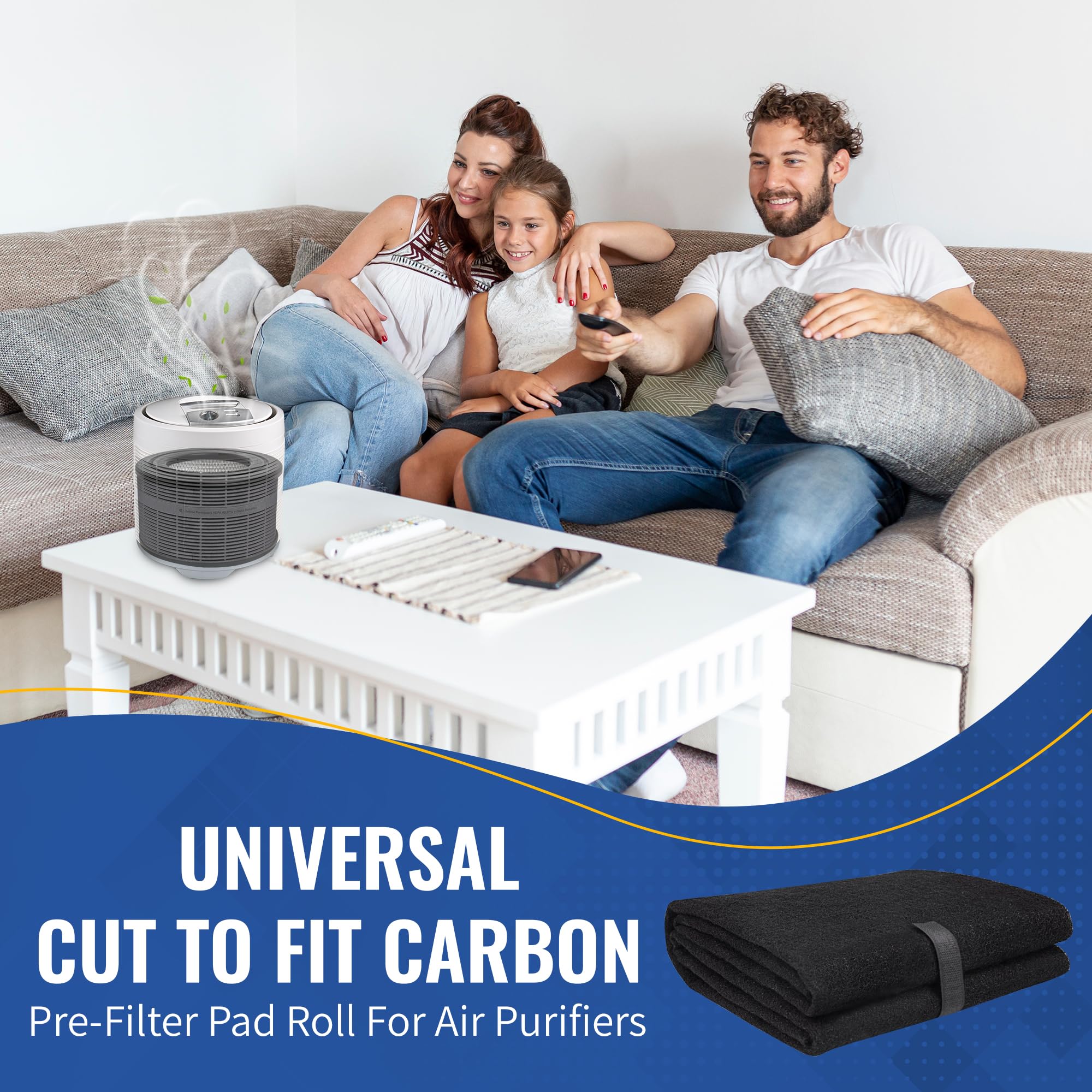 Cfs   Pack Of 1, Universal Cut To Fit Carbon Pre Filter Pad Roll For Air Purifiers, Furnace Filters, & Air Conditioner Filters