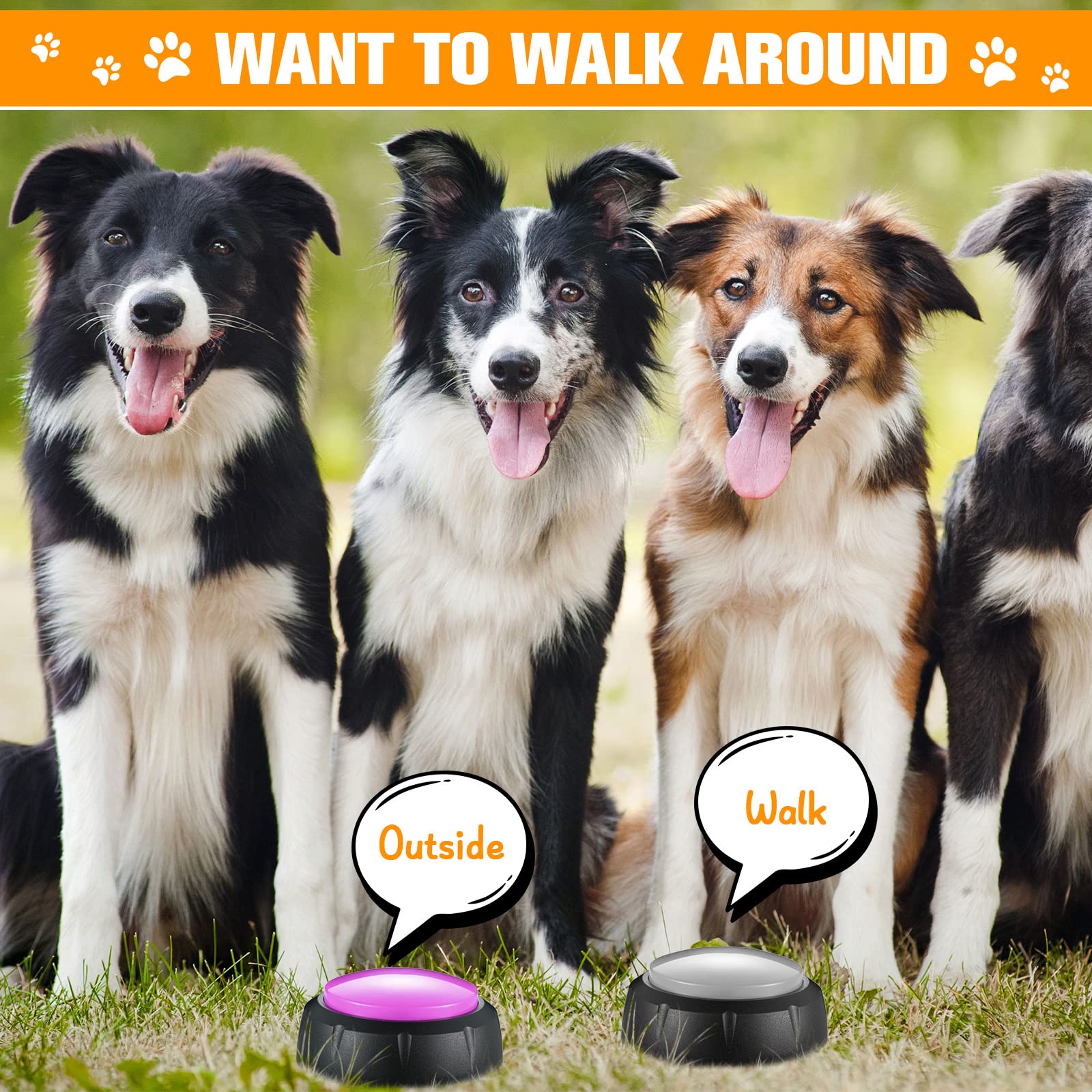 Yunsailing 12 Pcs Voice Recording Button Dog Buttons 30 Seconds Recordable Dog Talking Button Set Dog Communication Buttons Pet