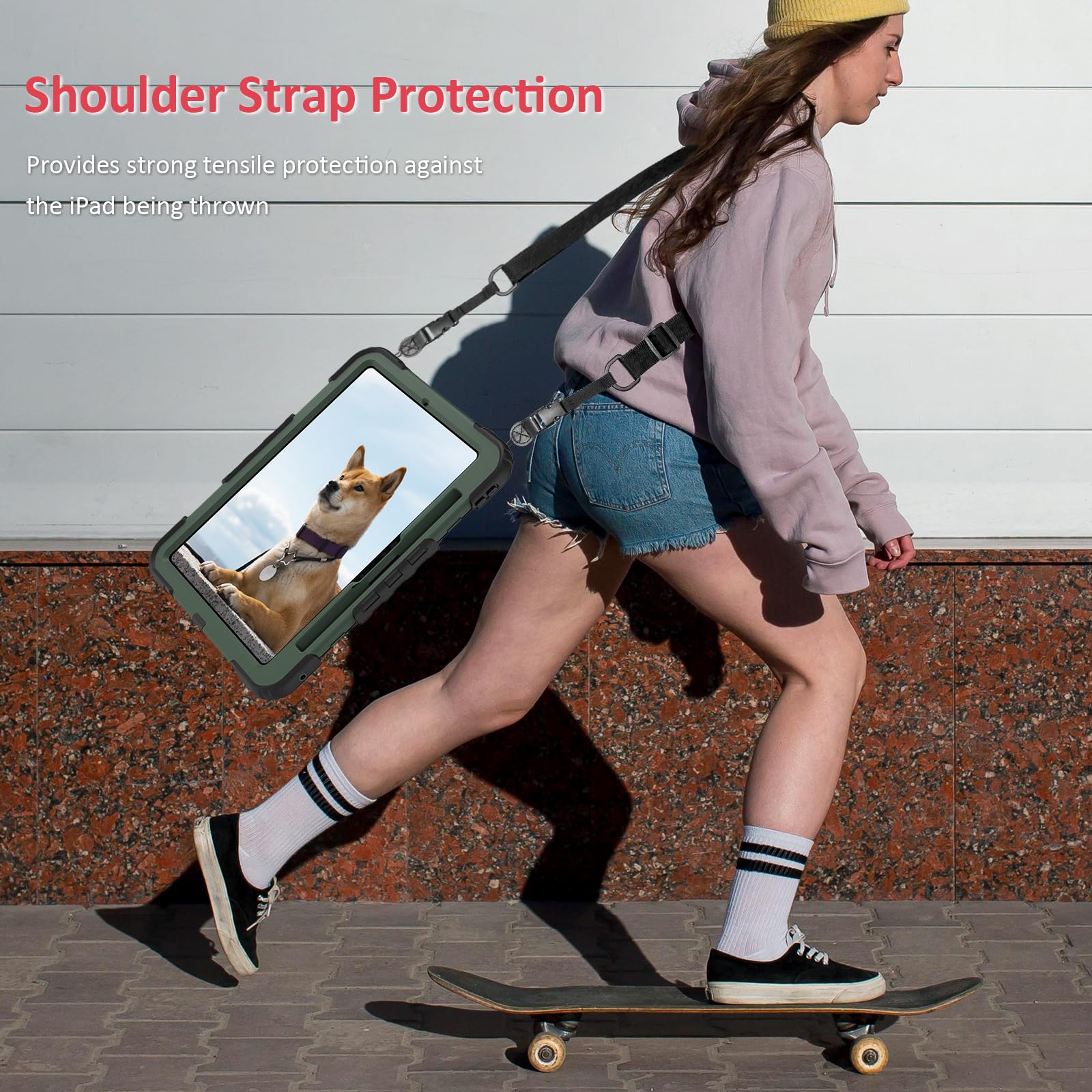 Ambison For Ipad Pro 11 Inch Case 2024(M4, 5Th Generation),With 9H Tempered Glass Screen Protector,Full Body Heavy Duty Shockproof Protective Cover With 360� Rotate Strap Stand,Pencil Holder Green