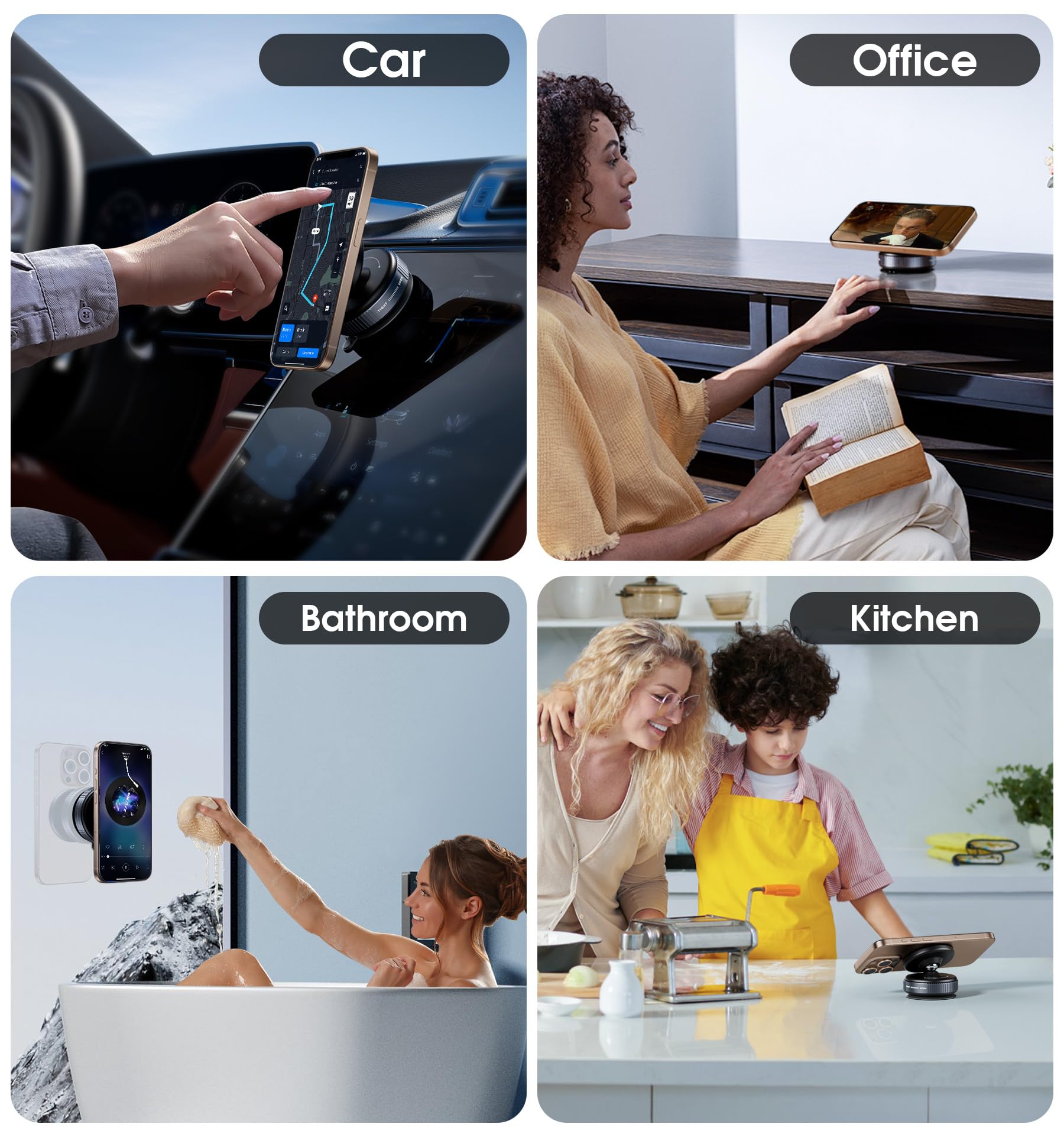 Reokily Latest Magnetic Car Phone Holder Ultra Vacuum Suction Cup Phone Mount Magnetic Car Mount Cell Phone Holder For Your Car