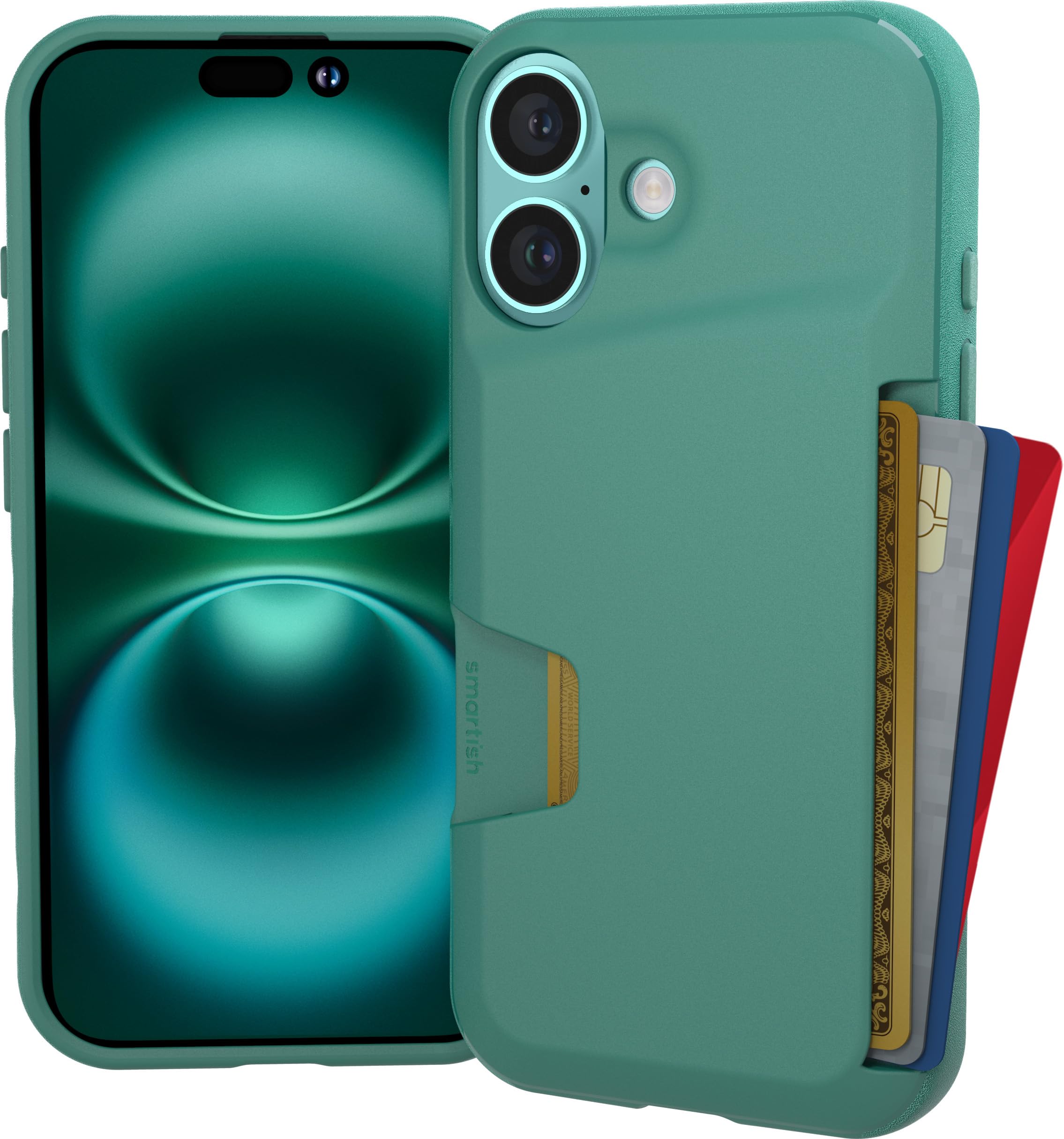 Smartish iPhone 16 Wallet Case - Wallet Slayer Vol. 1 [Slim + Protective] Credit Card Holder - Drop Tested Holds 4 Cards Hidden 