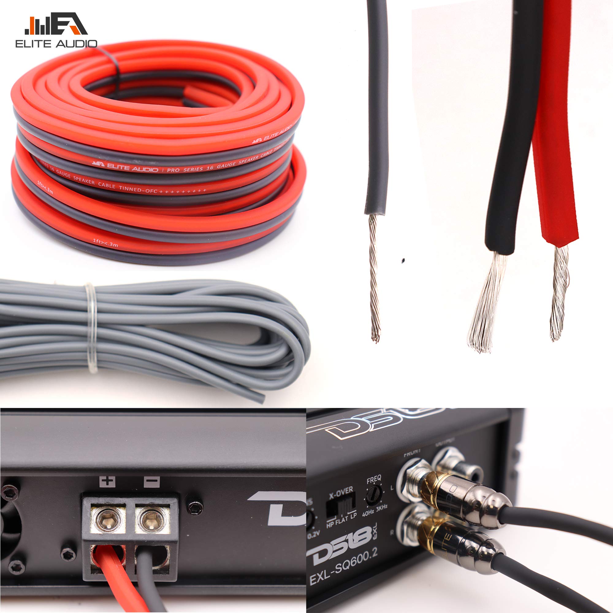 Elite Audio Ea Prok4 Pro Amplifier Wiring Kit   4000W Max Power, Oxygen Free Copper Cables, Brass Anl Fuse Holder, 4 Gauge