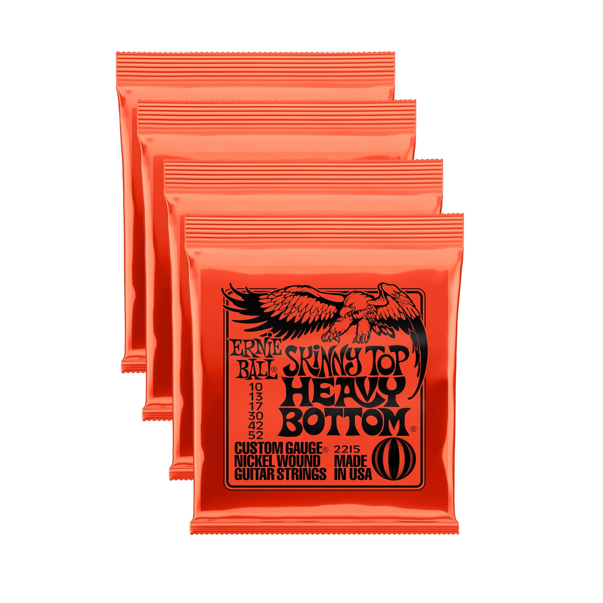 Ernie Ball 2215 Skinny Top/Heavy Bottom Slinky Nickel Wound Strings   4 Pack