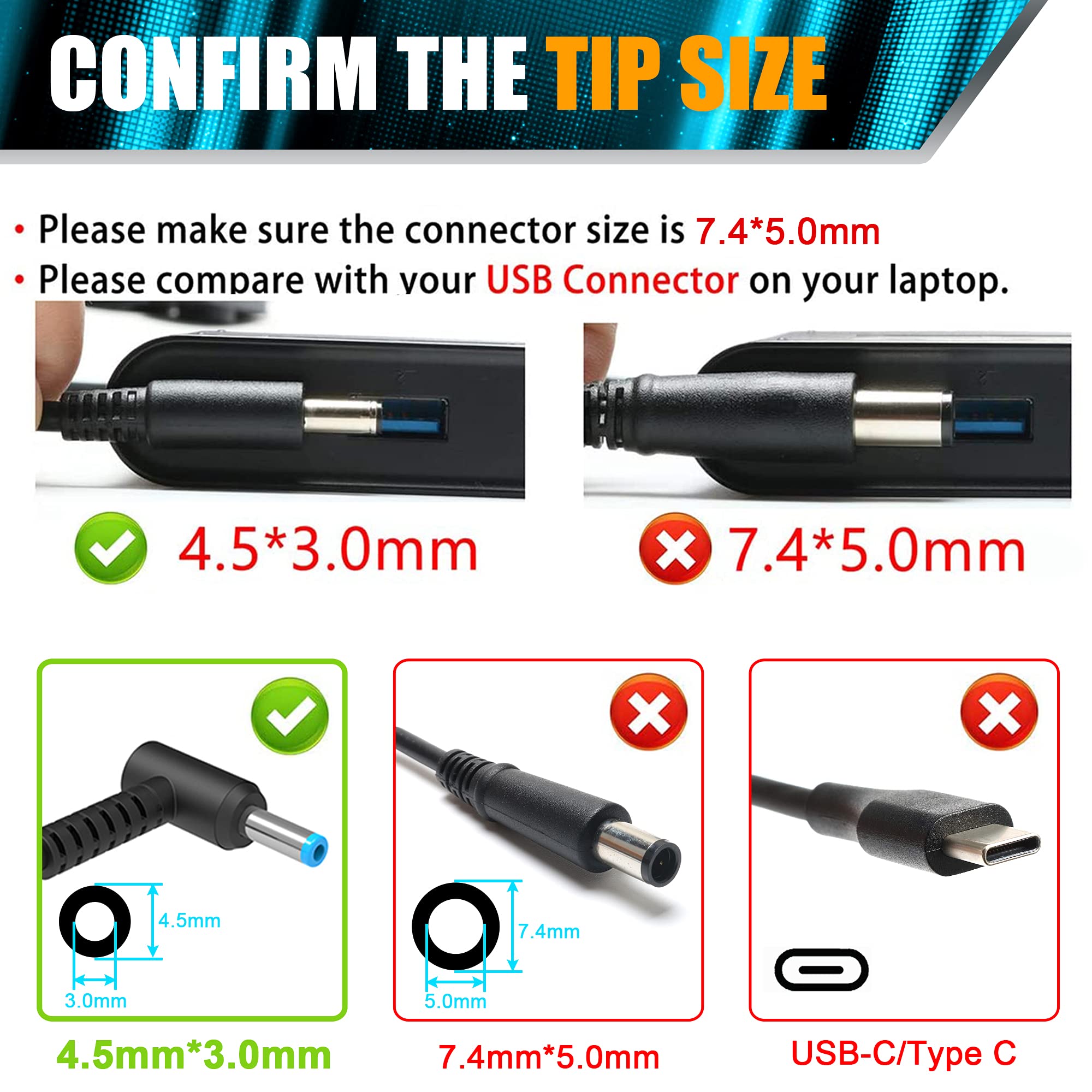 135W 19.5V 6.9A Ac Adapter Laptop Charger Compatible With Hp Spectre X360 15T Df100 Cto,Hp Pavilion Gaming 15 17 Ec0013Dx 15 Ec0