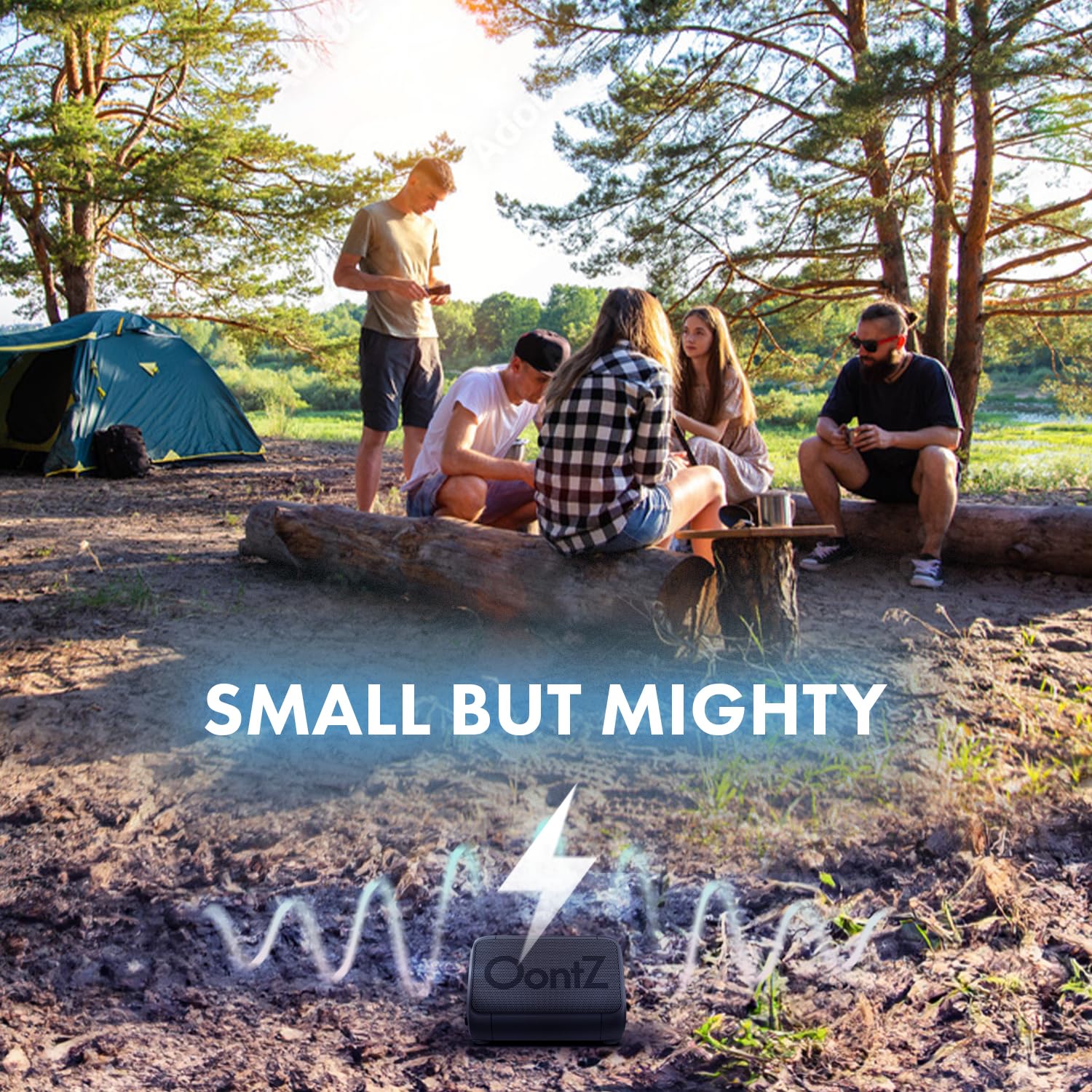 Cambridge Soundworks Oontz Solo Bluetooth Portable Speaker, 5 Watts Mini Speaker, Up To 100 Unobstructed Feet Wireless Range, 10Hrs Playtime, Ipx5 Waterproof Bluetooth Speaker (Black)