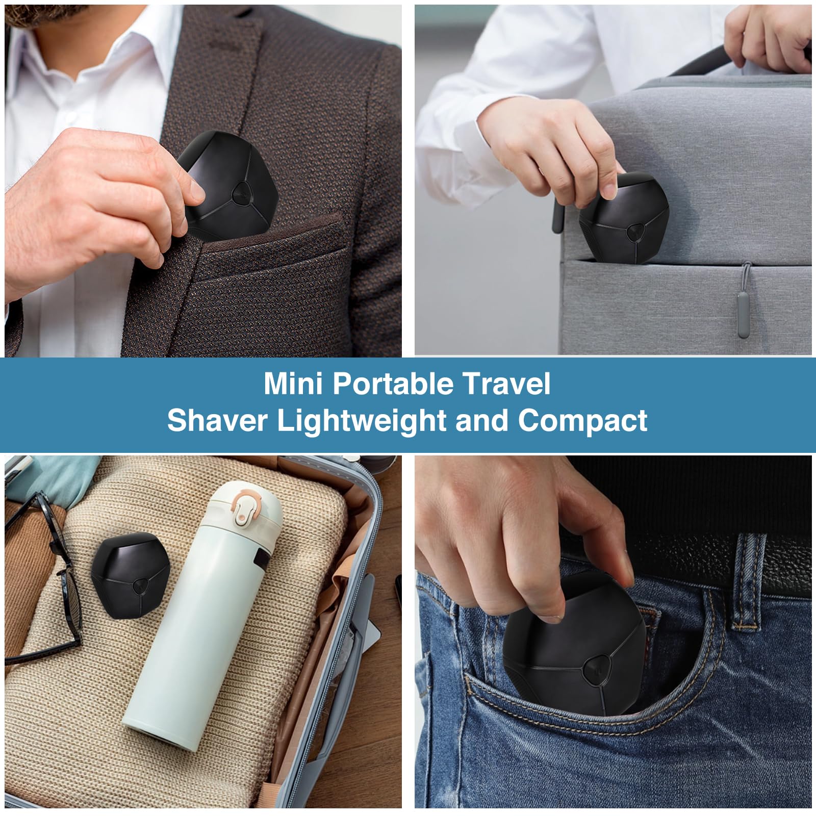 Ecojia Mini Electric Razor For Men Portable Wet And Dry Shaving Cordless Rechargeable Head Hair Shaver Ipx6 Waterproof Floating