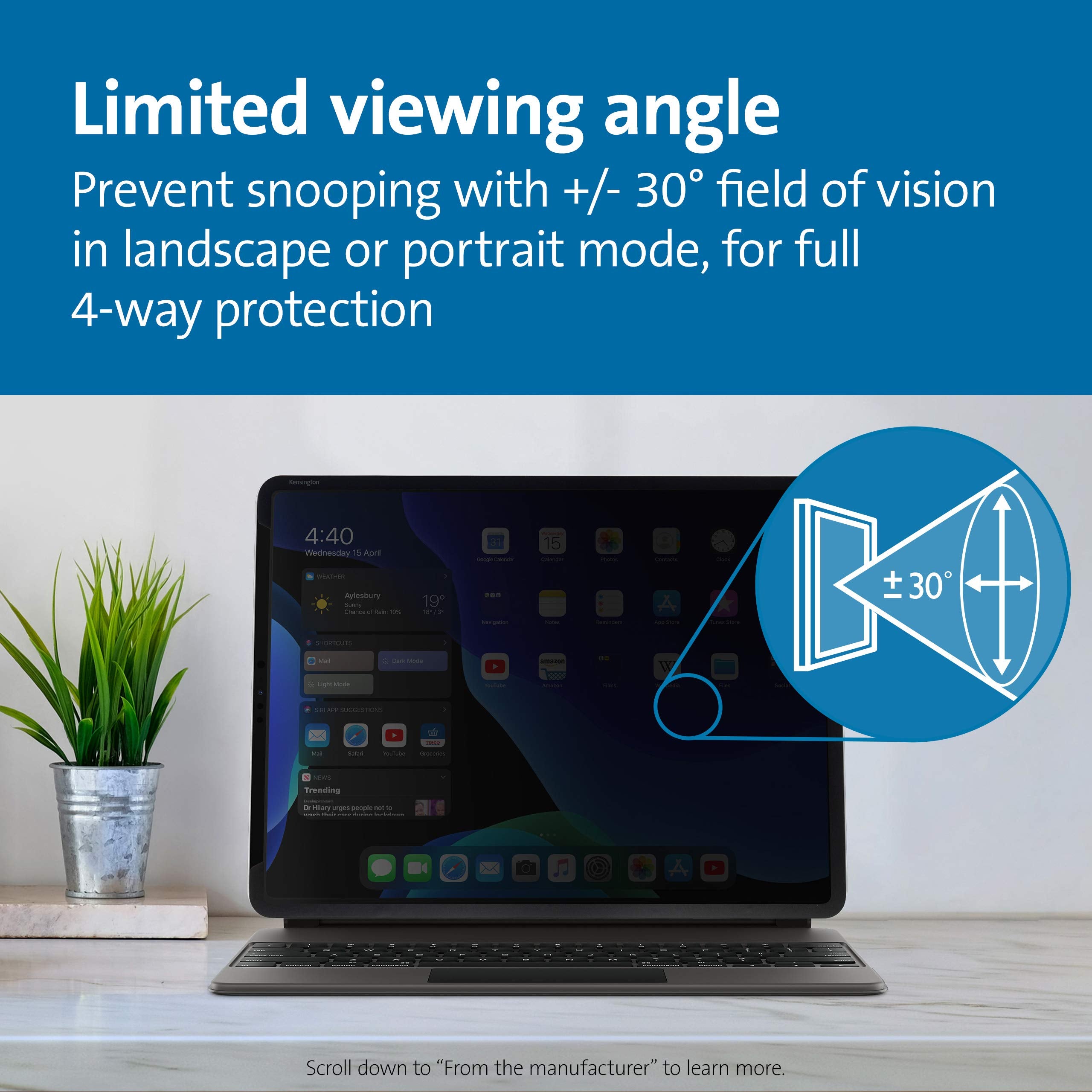 Kensington Sa11 Privacy Screen For Ipad Pro 11'' (K50720Ww)