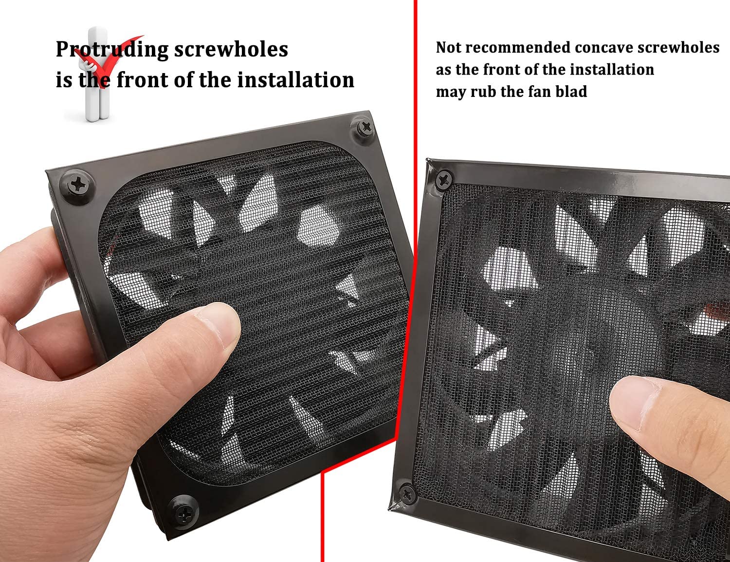 140Mm Desktop Computer Case Fan Dust Filter Grills Dustproof Case Cover With Screws, Aluminum Frame Ultra Fine Stainelss Steel M