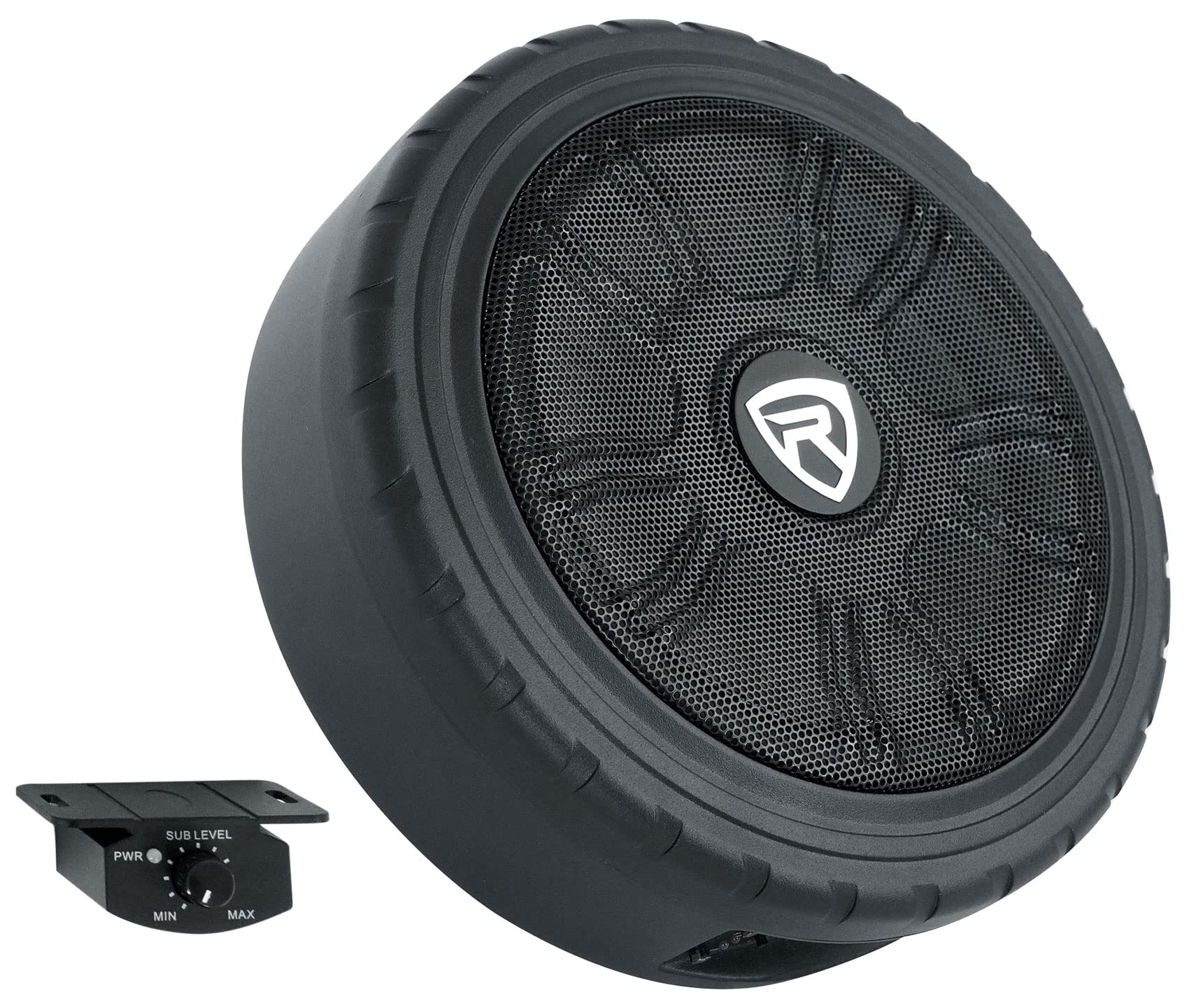 Rockville WHEEL OF BASS 8 Slim Under-Seat Powered Truck/Car Audio Subwoofer Sub