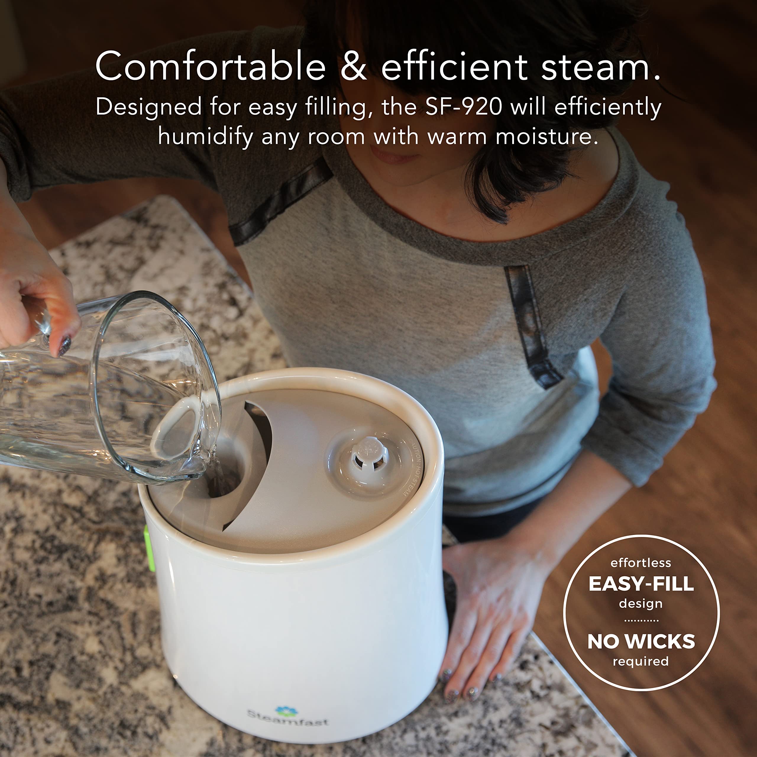 Steamfast Sf 920 Warm Mist Humidifier And Steam Vaporizer With Auto Shut Off, Filter Free Design, Aromatherapy Essential Oil Rea