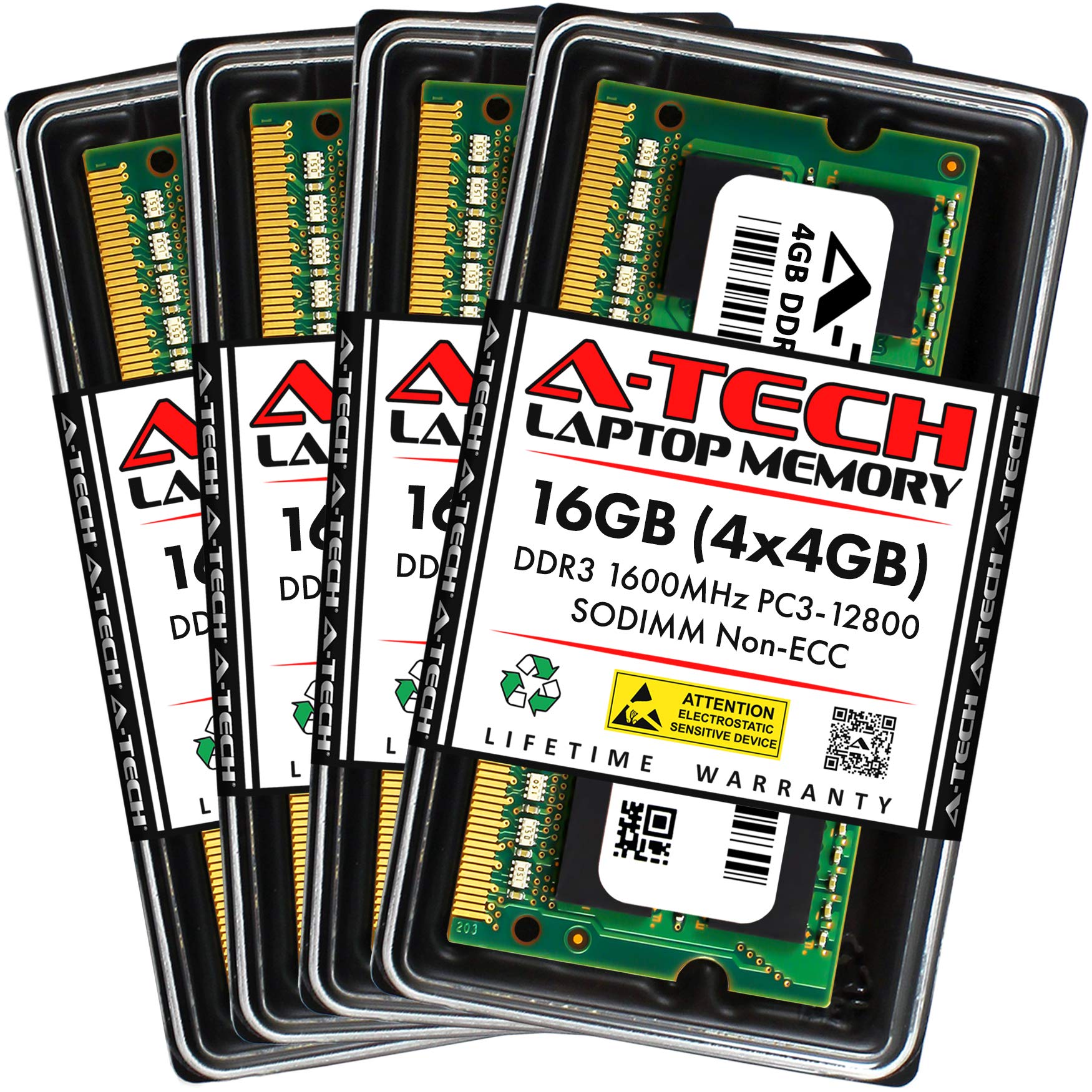 A Tech 16Gb (4X4Gb) Ddr3 1600 Mhz Sodimm Pc3 12800 Cl11 Laptop Ram Memory Modules