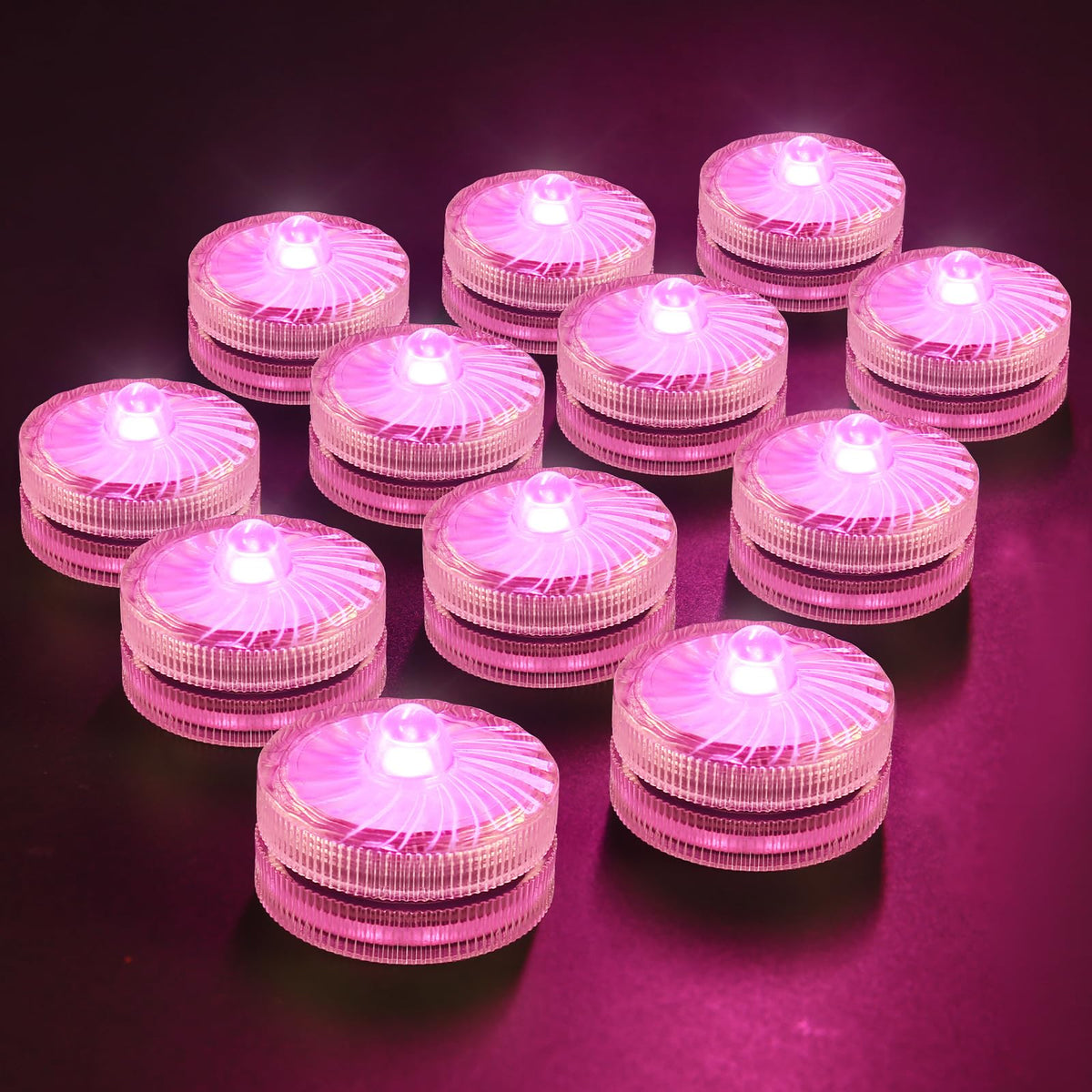 Hl Submersible Led Light,Pink Small Led Light,100 Hours Waterproof Flameless Led Lights Battery Powered For Wedding Home Vase Fe
