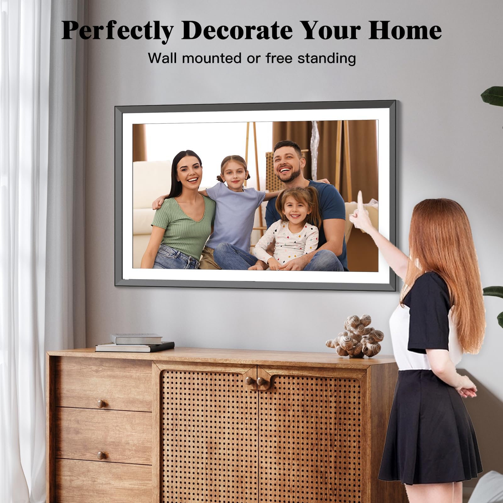 Digital Picture Frame 15.6 Inch Digital Photo Frame   32Gb Smart Picture Frame, Fhd 1080P, Full Function, Slideshow, Motion Sens