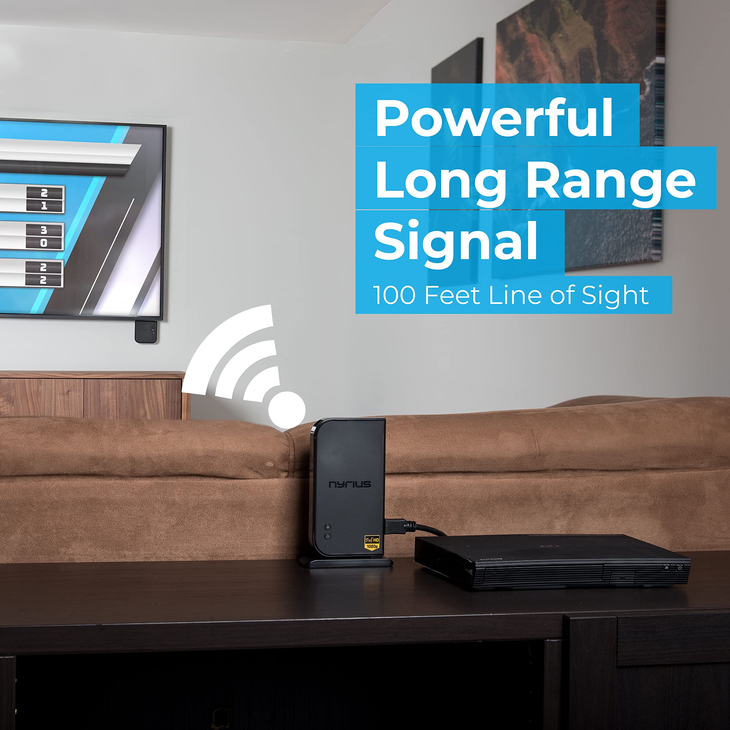 Nyrius Aries Home+ Wireless Hdmi 2X Input Transmitter & Receiver For Streaming Hd 1080P 3D Video And Digital Audio From Cable Bo