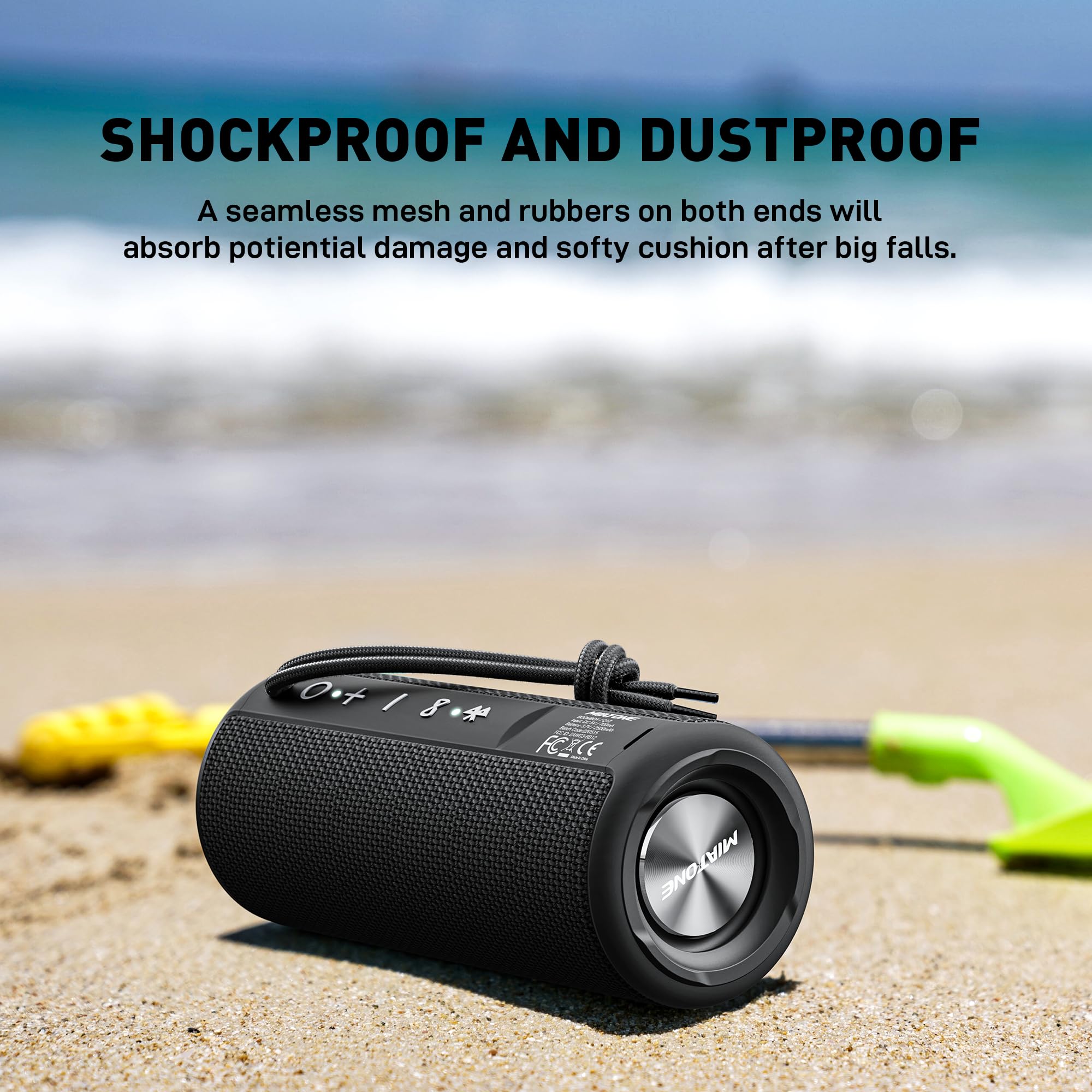 Miatone Bluetooth Speakers, Waterproof And Portable Outdoor Wireless Speaker (Black)