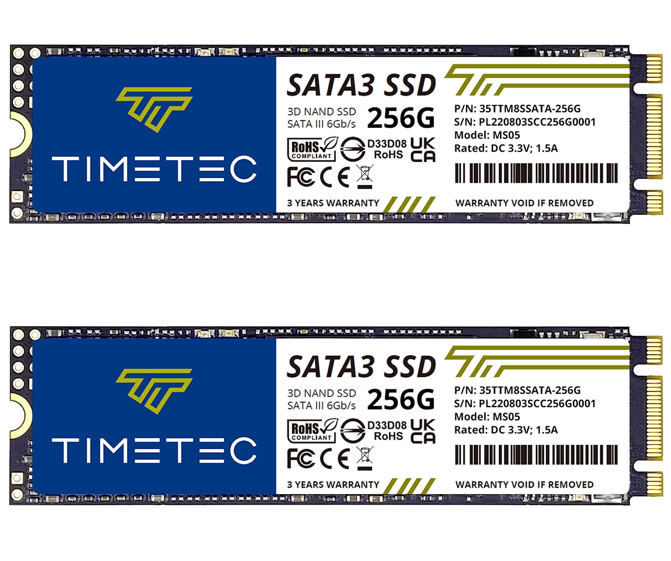 Timetec 256Gbx2 (2 Pack) Ssd 3D Nand Tlc Sata Iii 6Gb/S M.2 2280 Ngff 128Tbw Read Speed Up To 550Mb/S Slc Cache Performance Boost Internal Solid State Drive For Pc Computer Laptop And Desktop