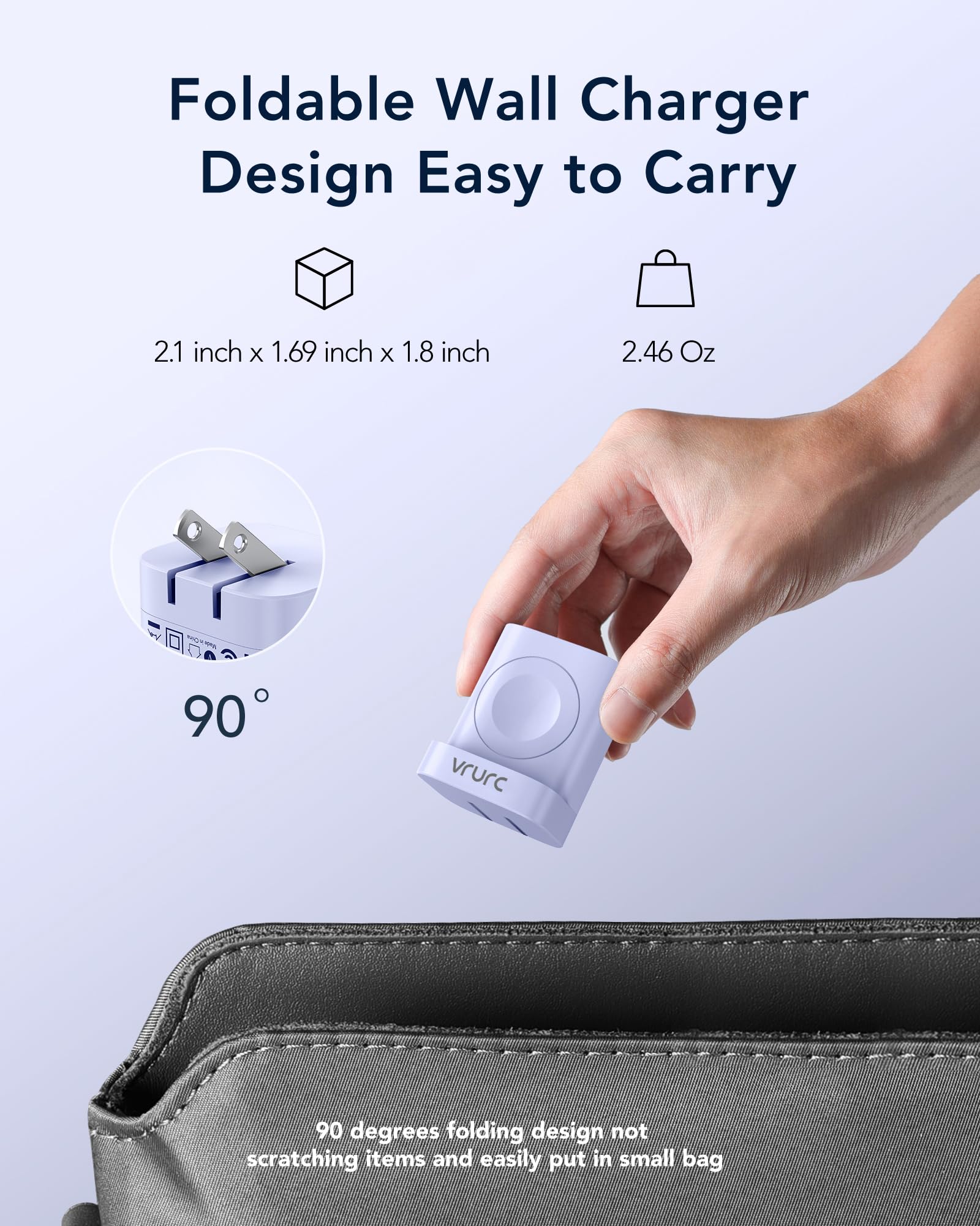 Vrurc For Apple Watch Charger, 20W Pd 3 In 1 Charger With Magnetic Wireless Charging And Dual Ports, Portable Usb C Wall Chargin