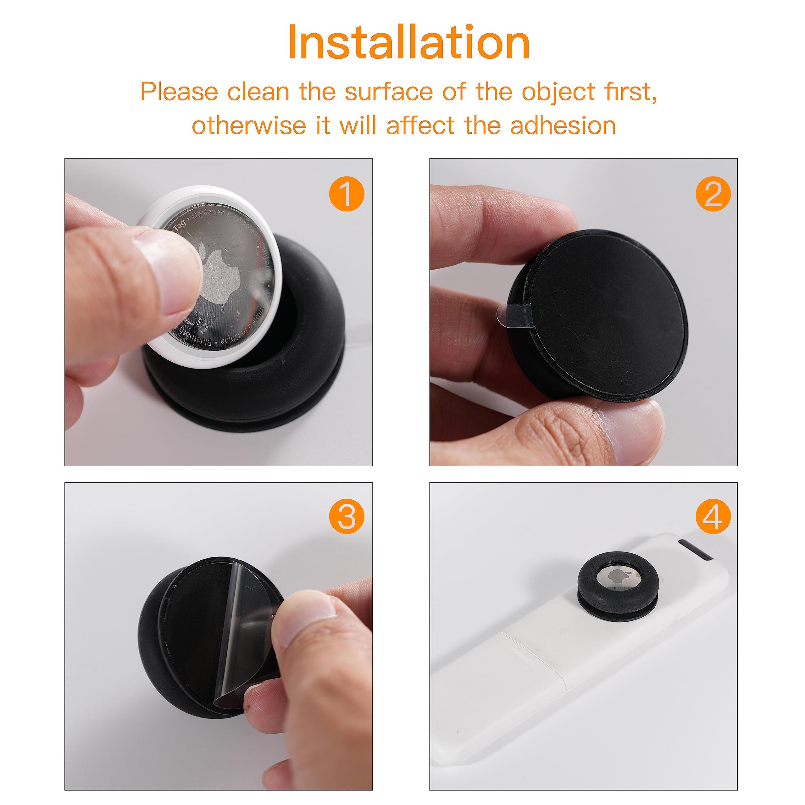 Airtag Sticker Mount With 3M Adhesive Sticker, Airtag Tracker Hidden Shockproof Protective Silicone Case For Luggage Laptop Car