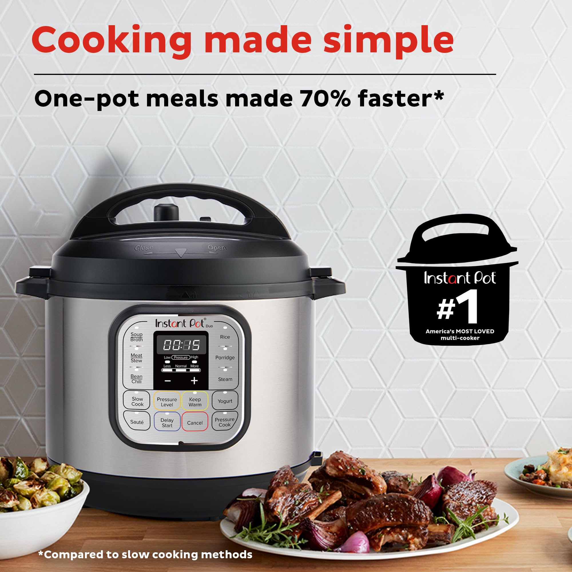 Instant Pot Duo 7 In 1 Mini Electric Pressure Cooker, Slow Rice Cooker, Steamer, Saut�, Yogurt Maker, Warmer & Sterilizer, Includes Free App With Over 1900 Recipes, Stainless Steel, 3 Quart