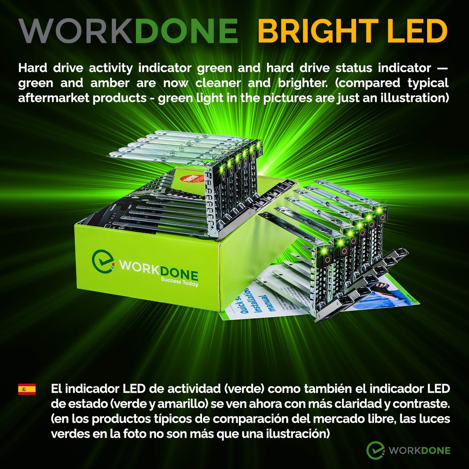 Workdone 12 Pack 2.5'' Drive Caddy   Compatible For Dell Poweredge Servers   14Th Gen R440 R640 R740 R740Xd R840 R940 R6415 R750