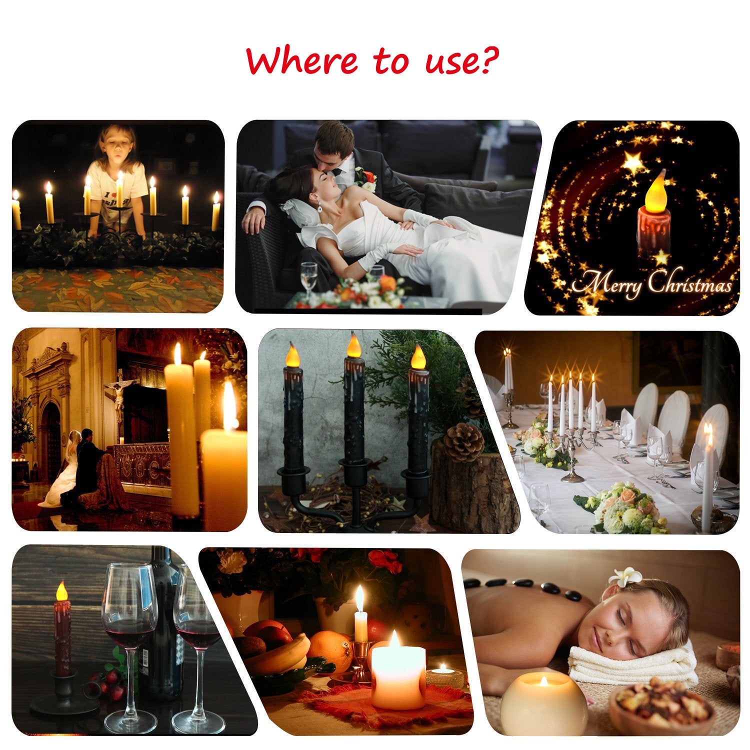 Cvhomedeco. Real Wax Hand Dipped Battery Operated Led Timer Taper Candles Country Primitive Flameless Lights D?Or, 6 3/4 Inch, M